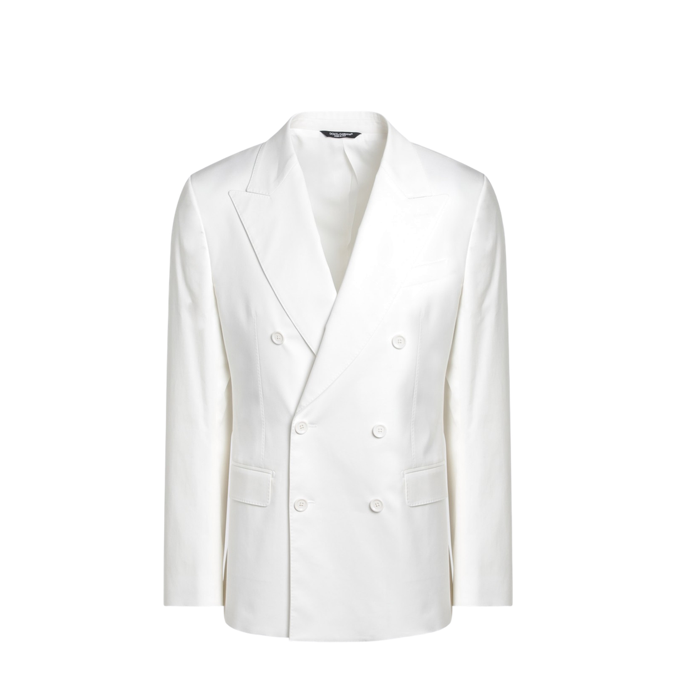 White Single-Breasted Cotton Jacket