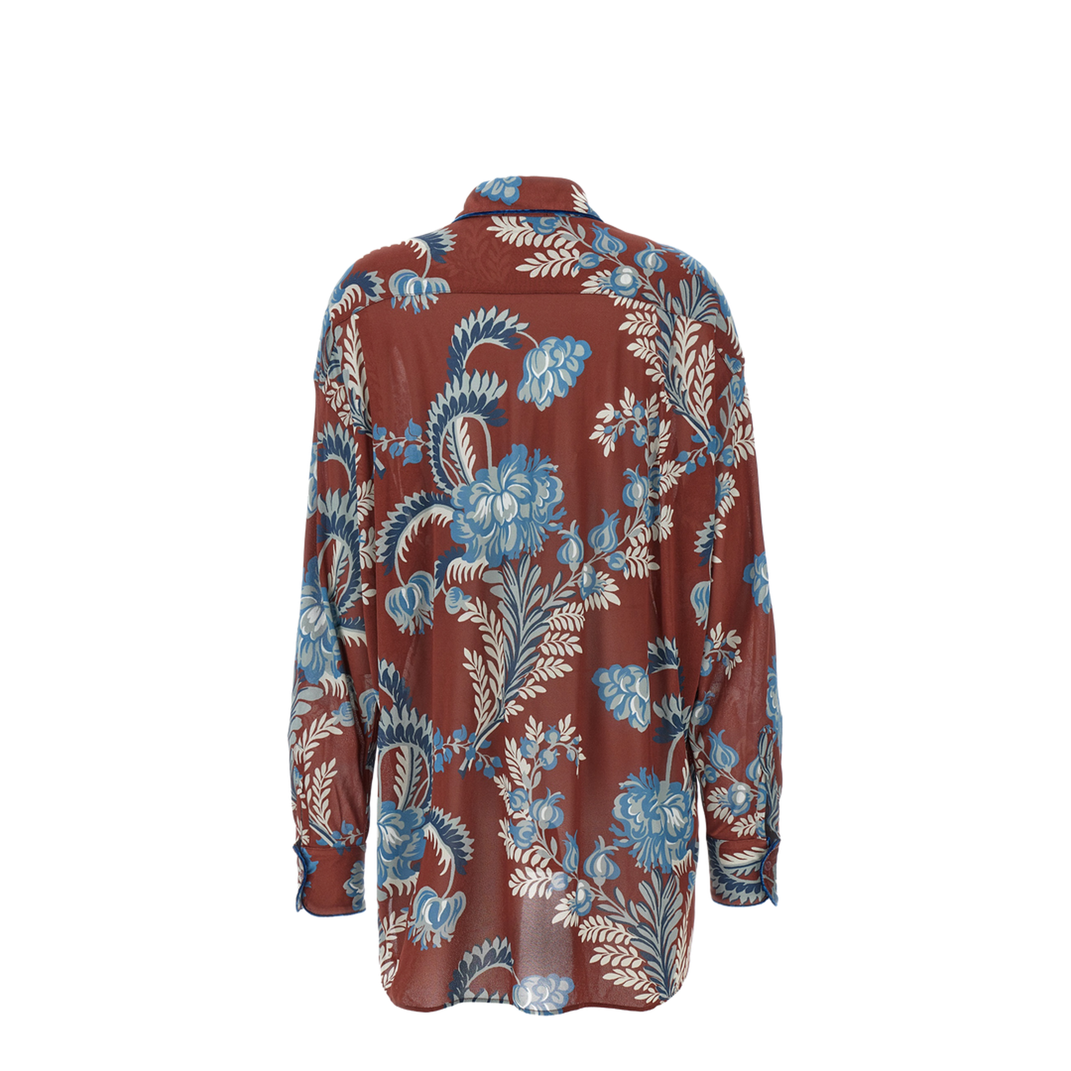 Oversized Shirt Crepe Floral Print