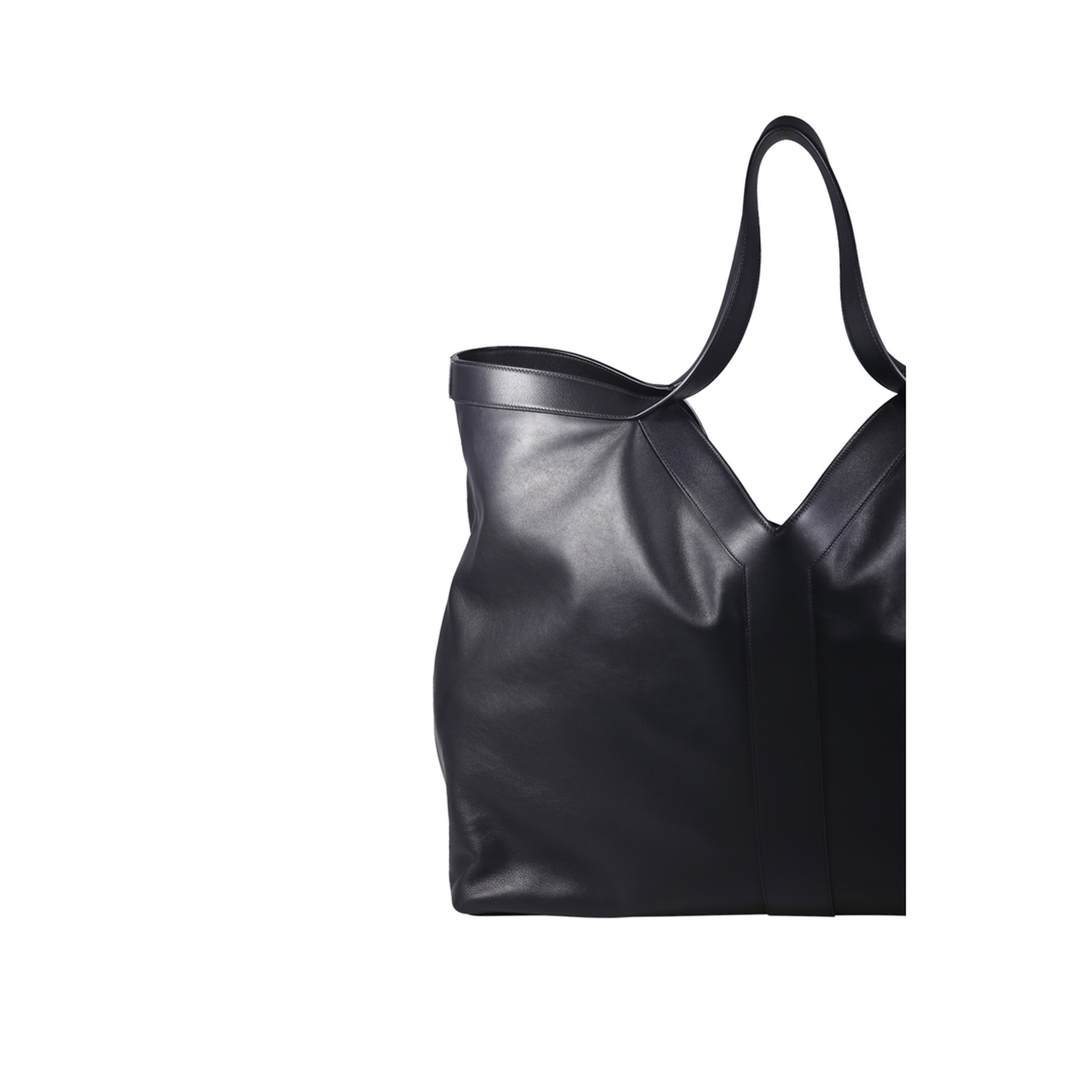 Y Maxi Tote in Grained Leather