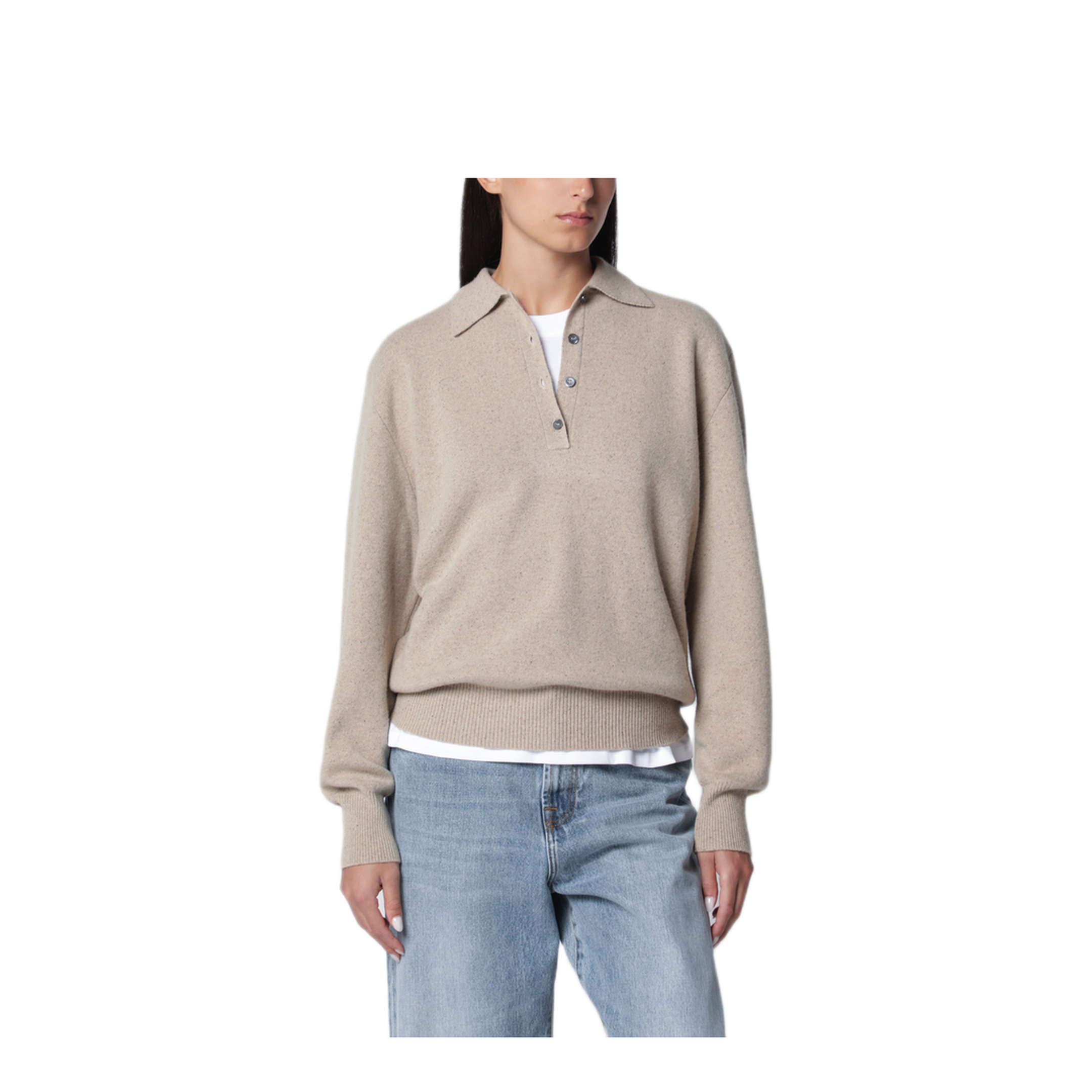 MAYFEYR - Róhe - Stone M Lange Wool And Cashmere Polo Shirt - 819-23-302WO060