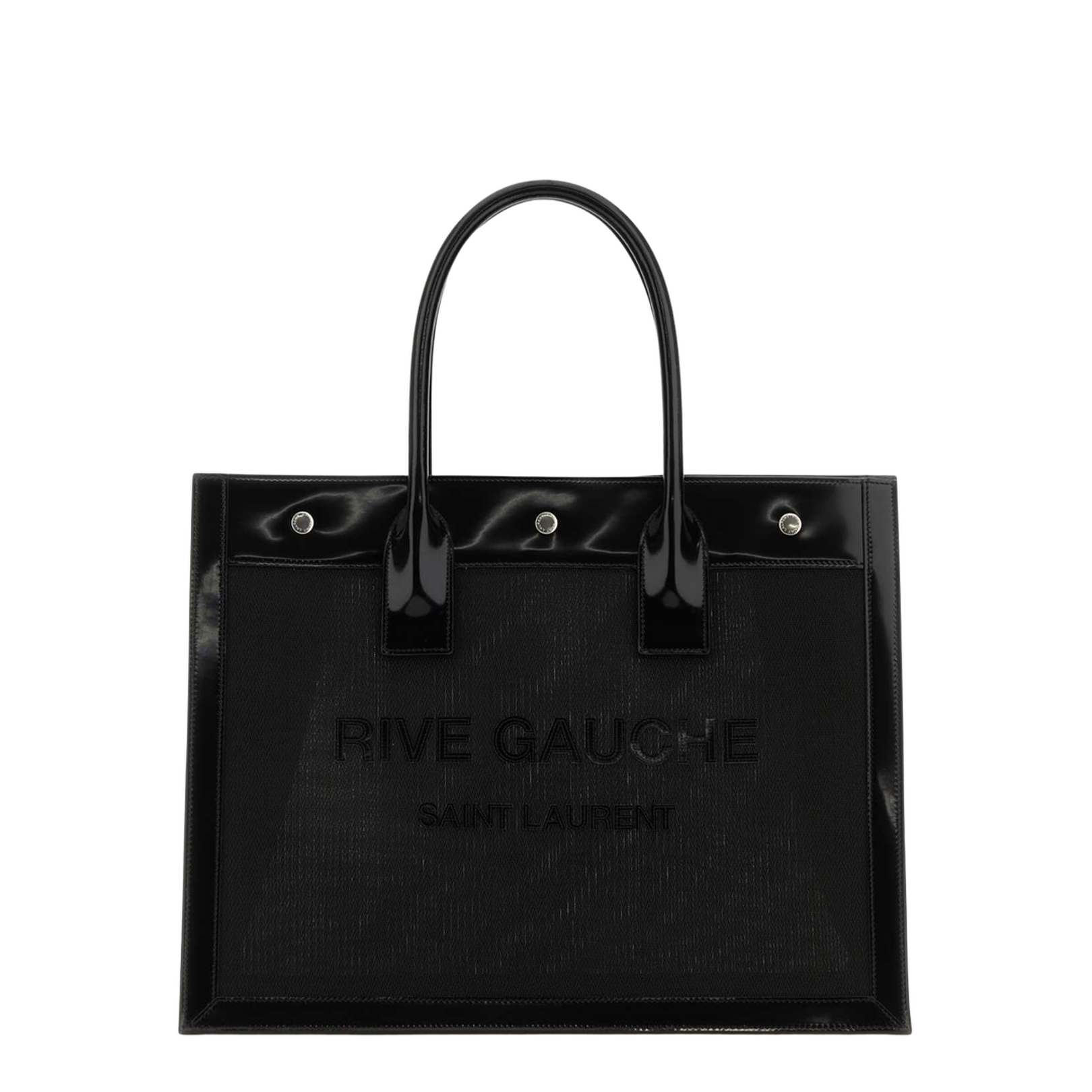 Rive Gauche Small Canvas Top Handle Bags - Black