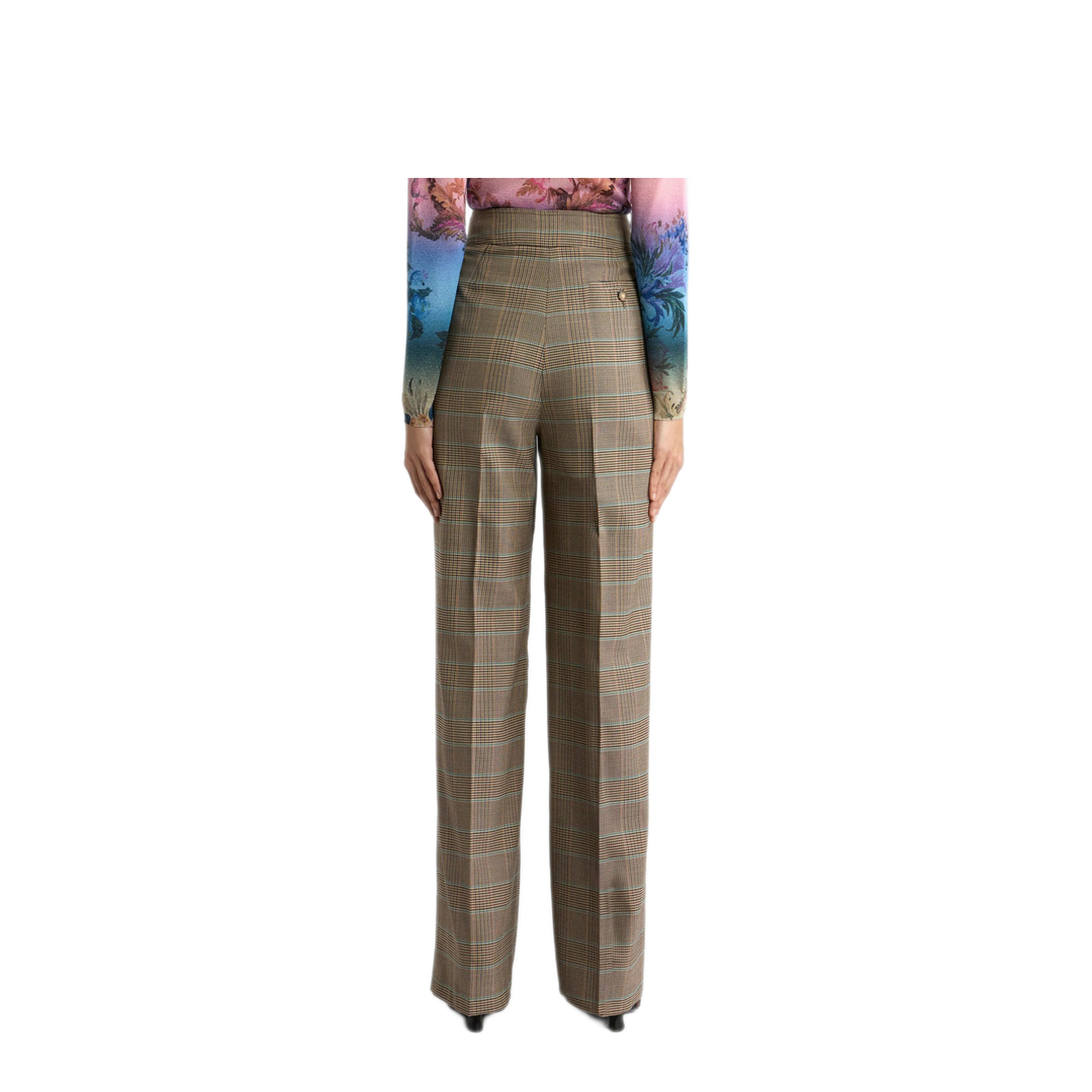 MAYFEYR - Etro - Stretch Wool Trousers With Prince Of Wales Pattern - WREA007399TQB1DS9820