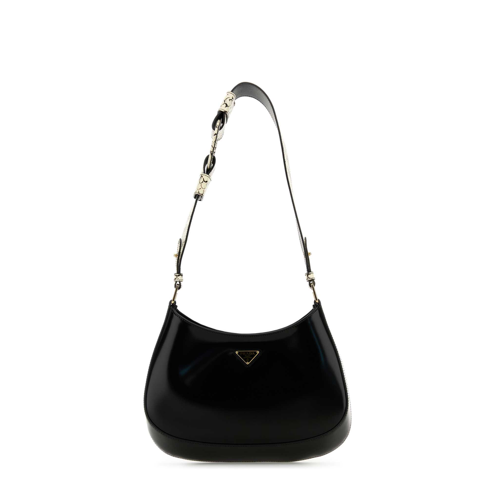 Black Leather Cleo Shoulder Bag