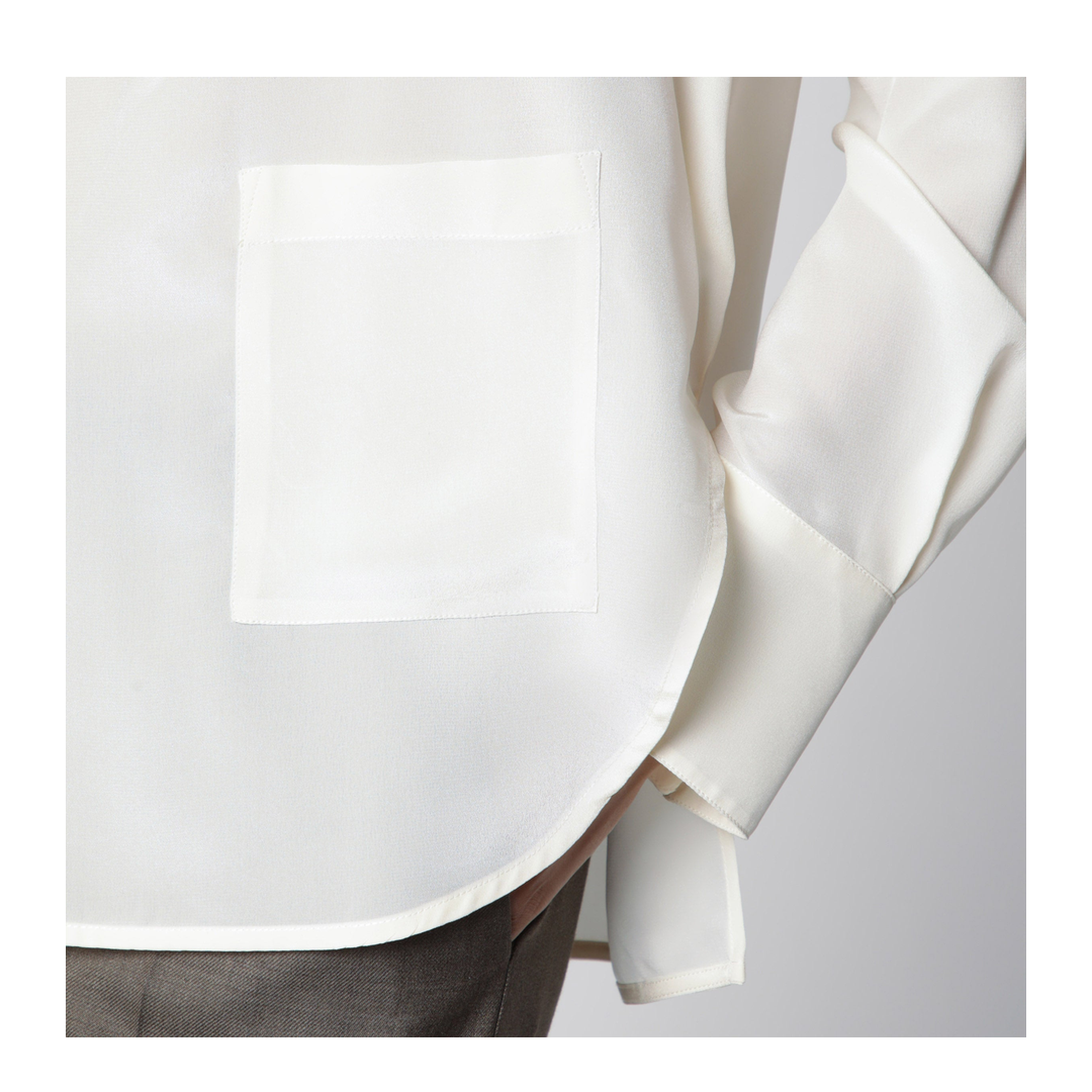 MAYFEYR - Victoria Beckham - Ivory Silk V-Neck Blouse - 1326WSH007339BSIIV