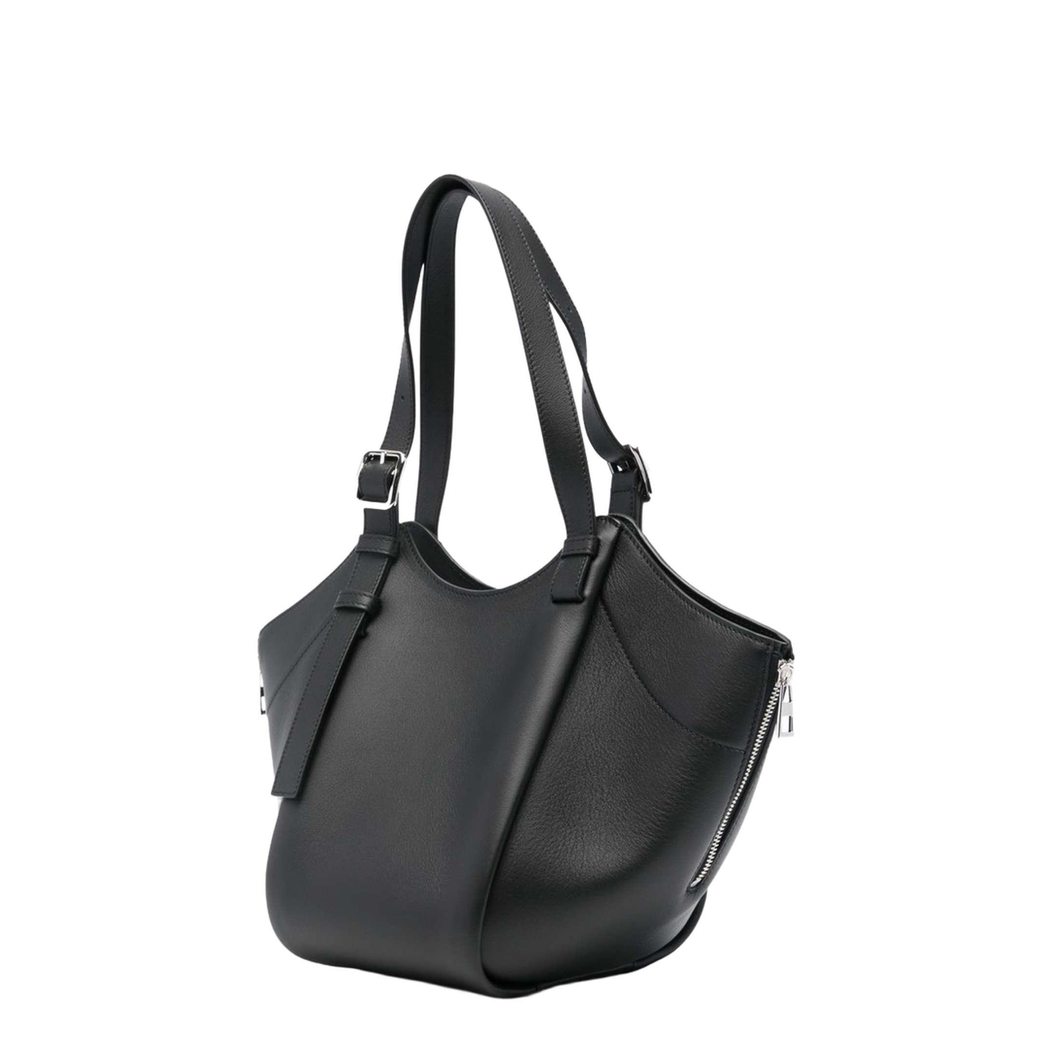 Hammock Flip Calfskin Tote - Black