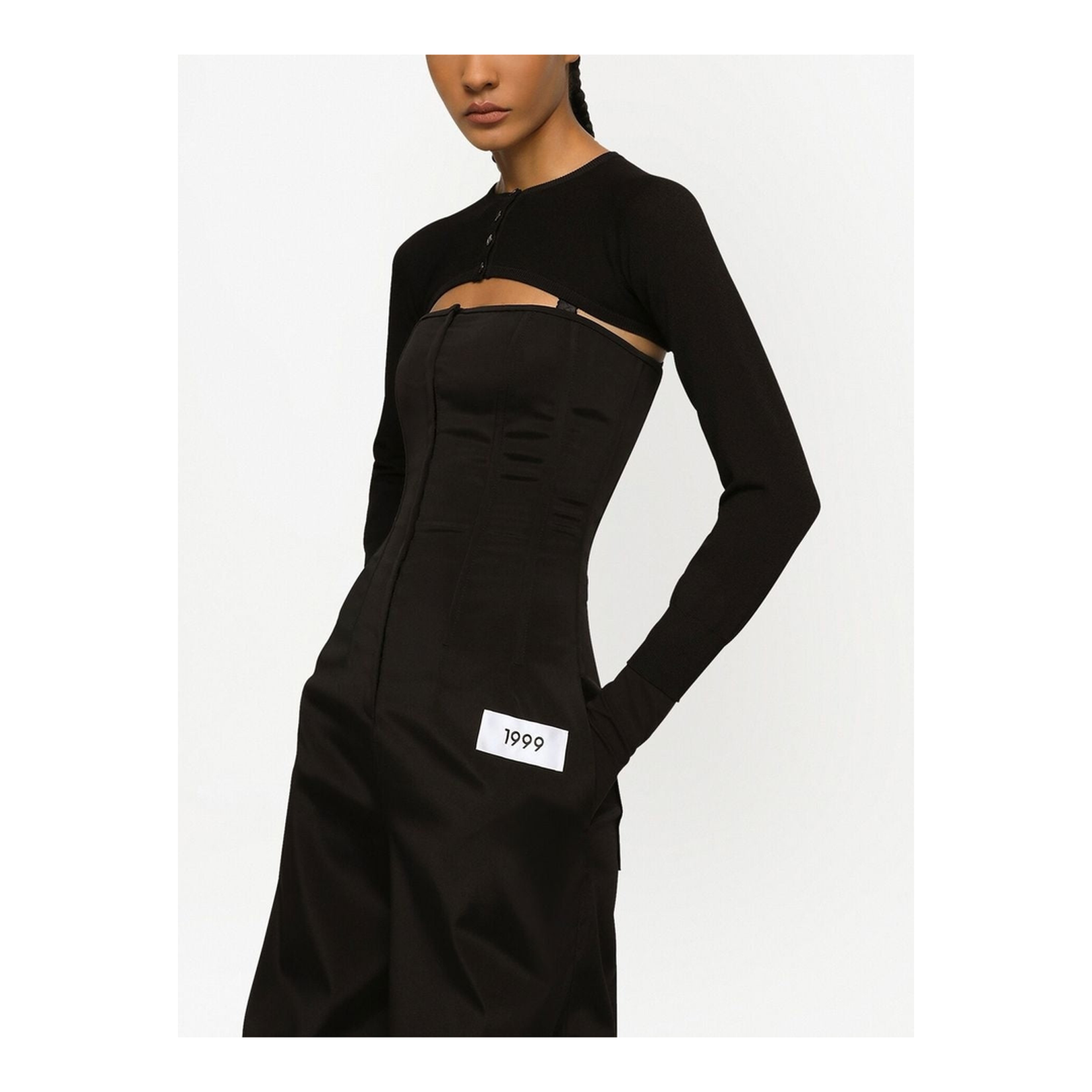 Cropped Button-Fastening Cardigan