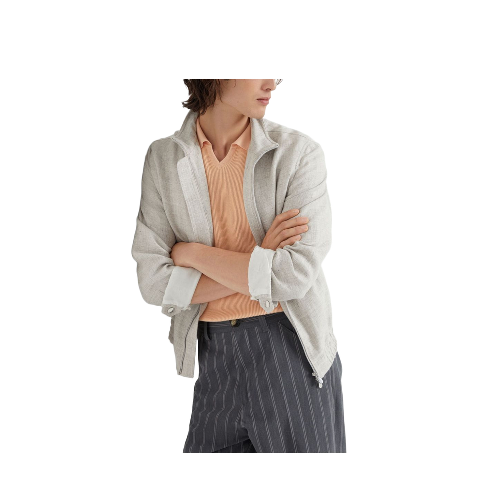Grey Linen and Wool Jacket