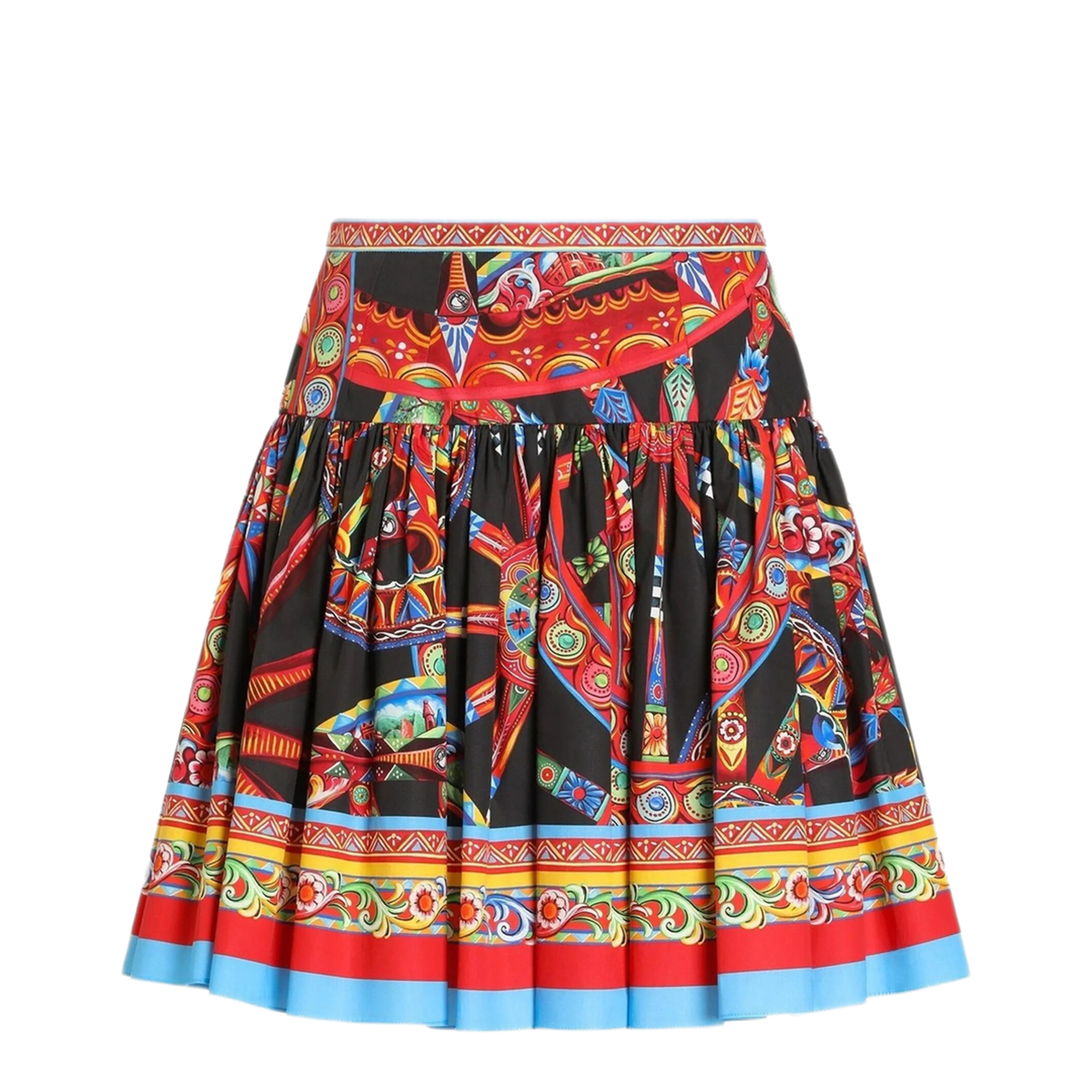 MAYFEYR - Dolce & Gabbana - Mini Skirt In Poplin Carretto Print - F4CFATGDDTFS9000