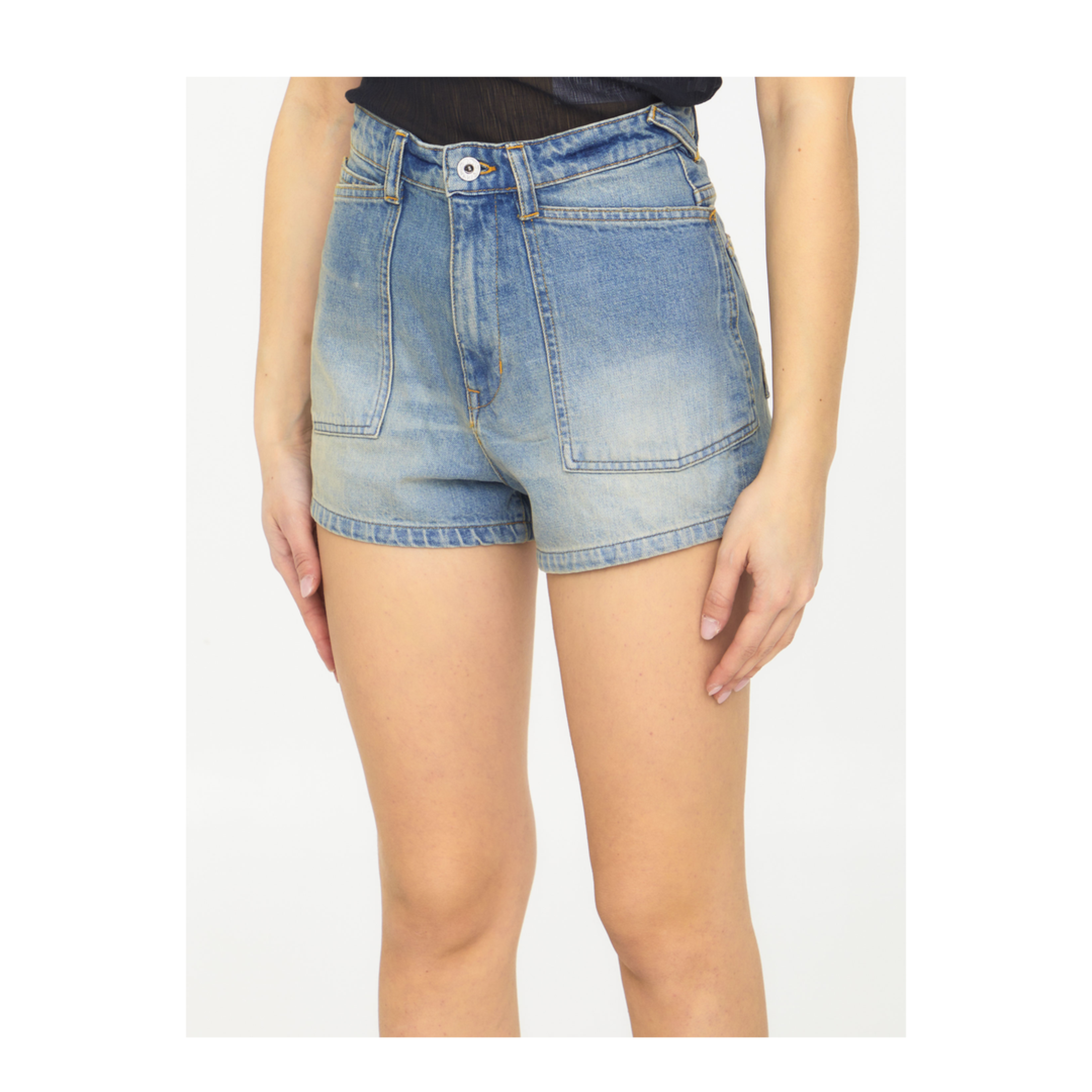 Light-blue denim shorts