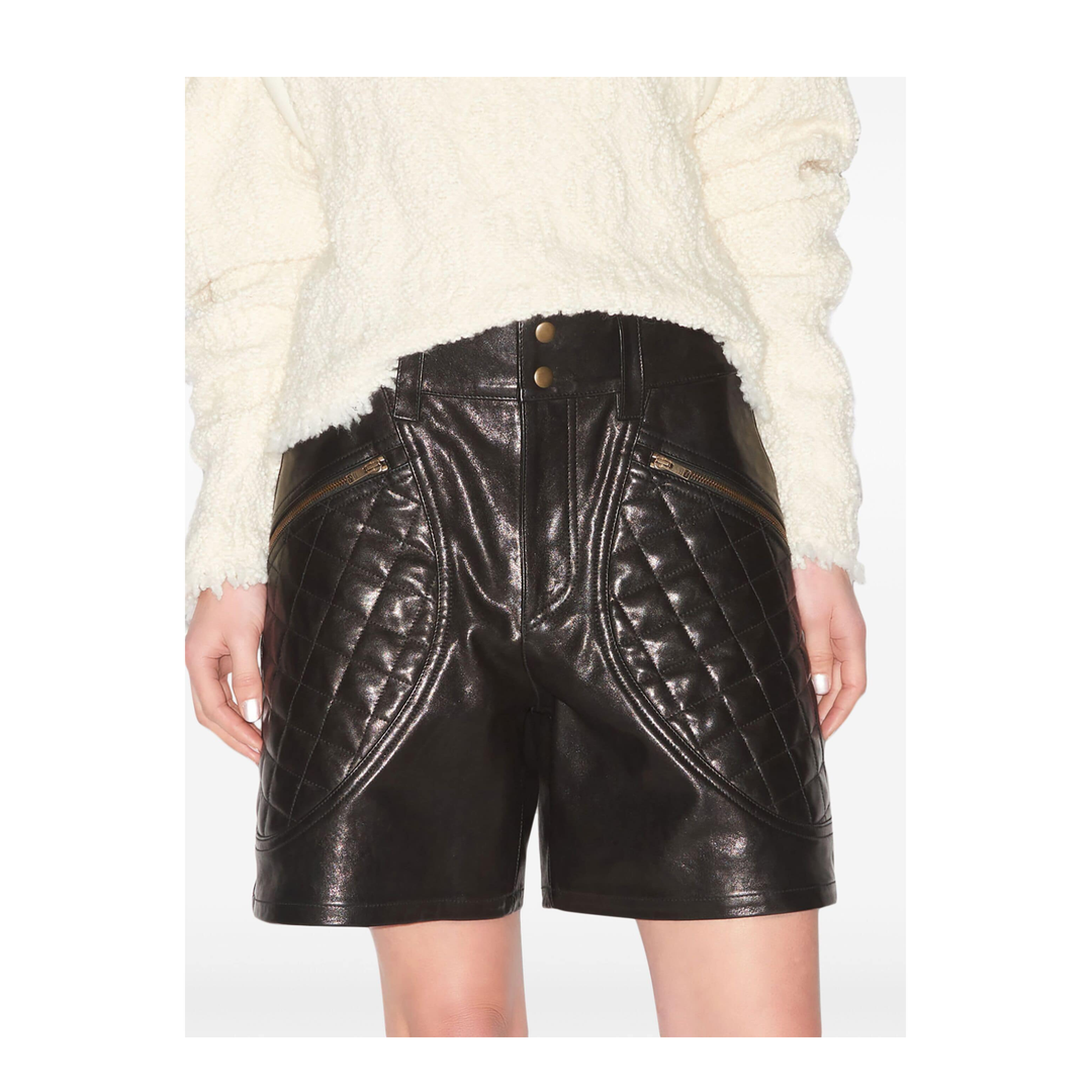 MAYFEYR - Isabel Marant - Candice Leather Shorts - SH0172FBB3B02I01BK