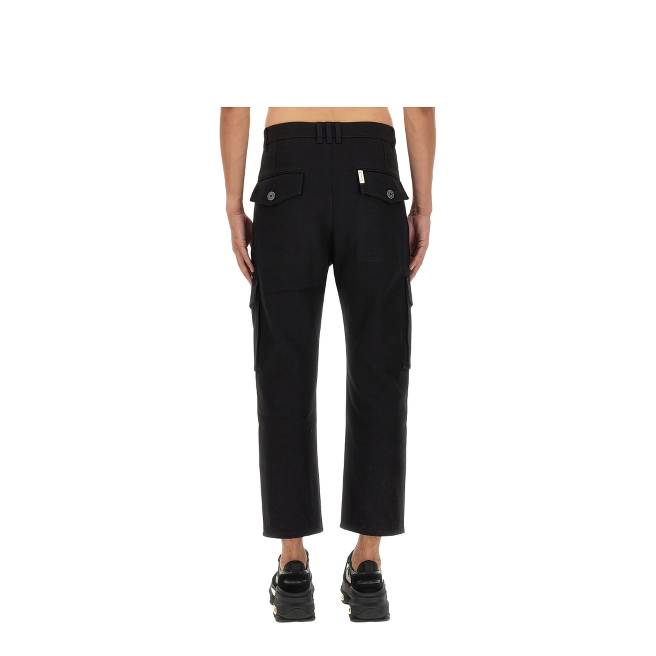 Cargo Trousers Black Fabric