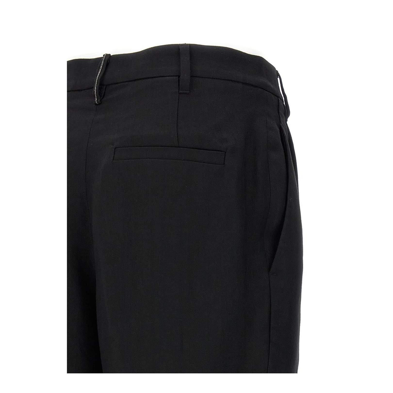 Slouchy Trousers in Viscose and Linen Fluid Twill with Moniline