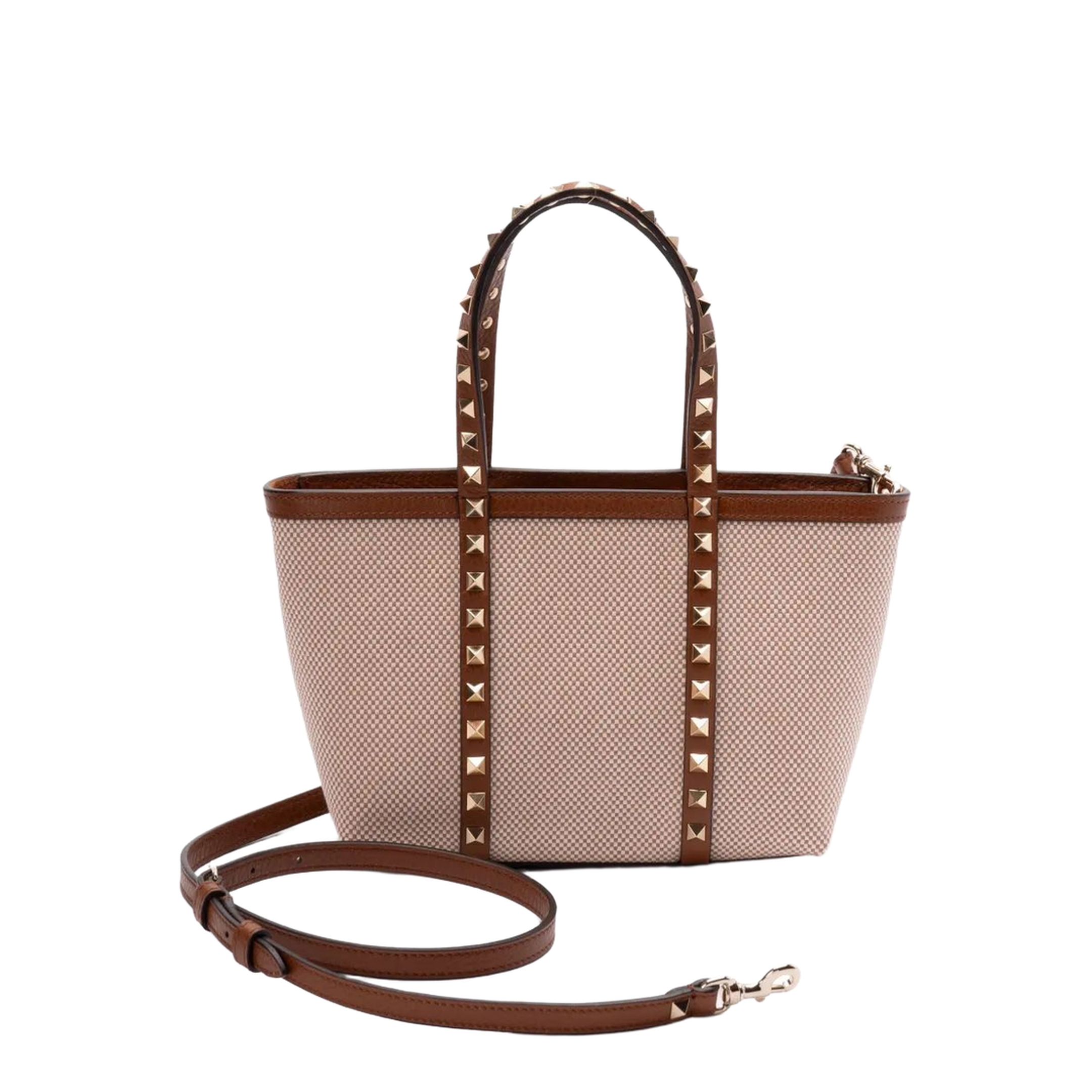 Two-tone Canvas Medium Rockstud Handbag