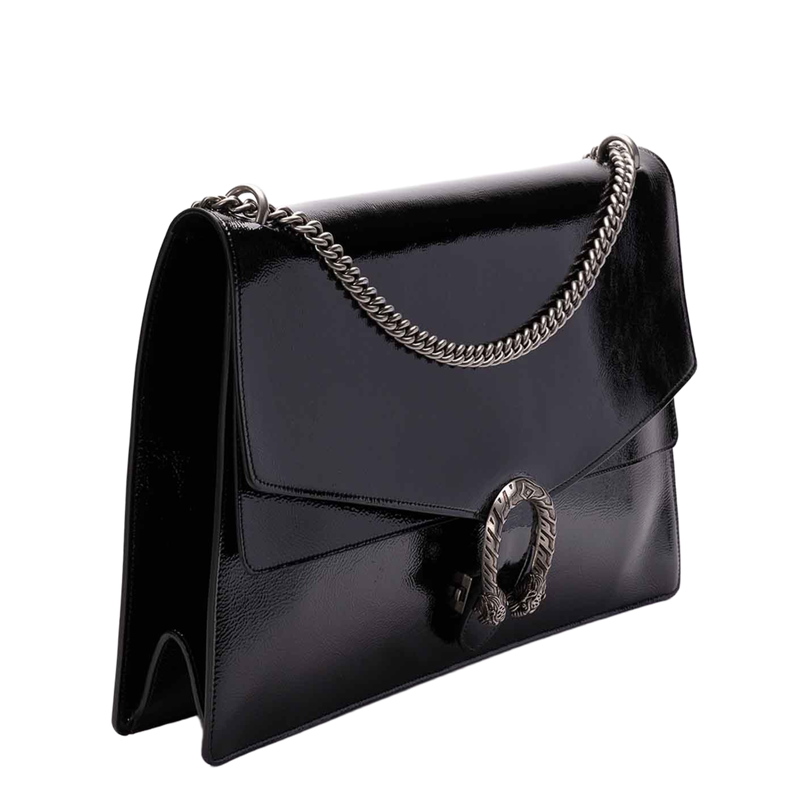 Dionysus Medium Leather Shoulder Bag - Black