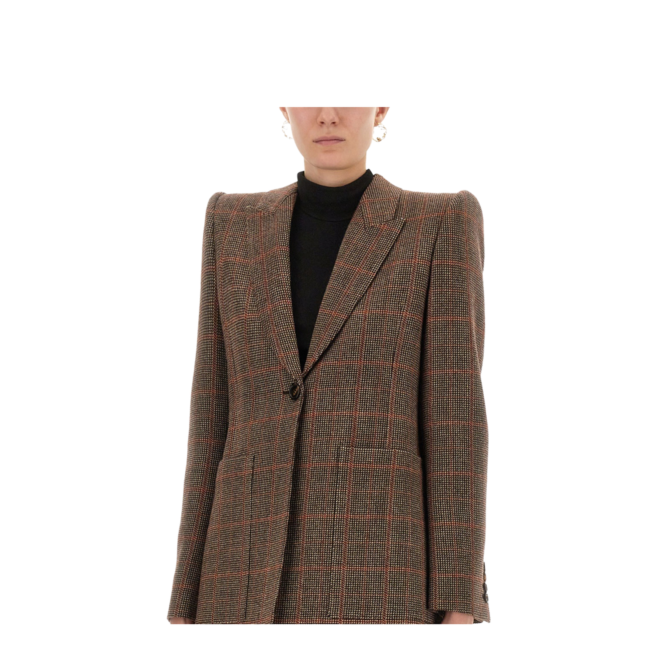 Plaid Wool Tailored Jacket