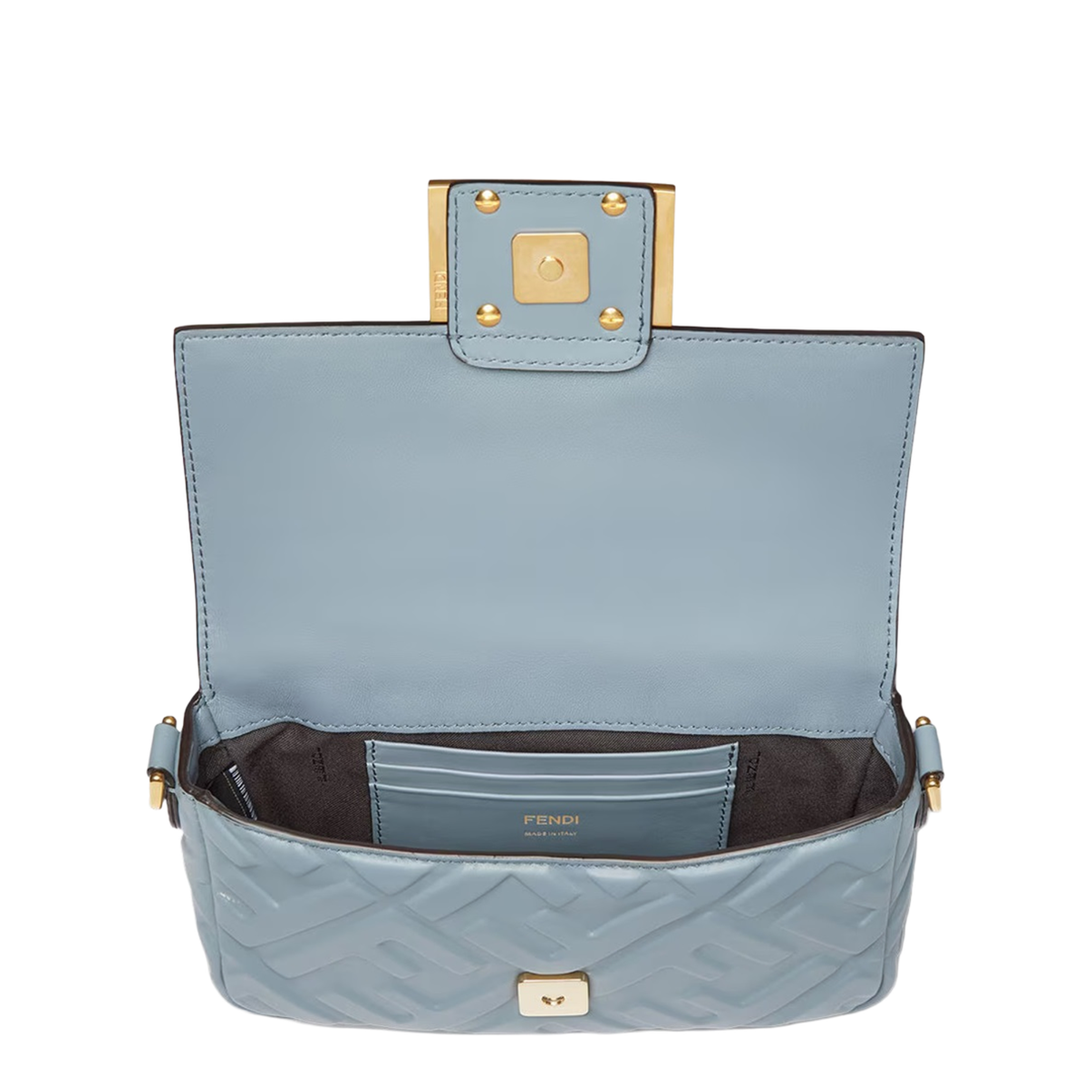 Baguette Mini Calfskin Shoulder Bag - Mercury Blue