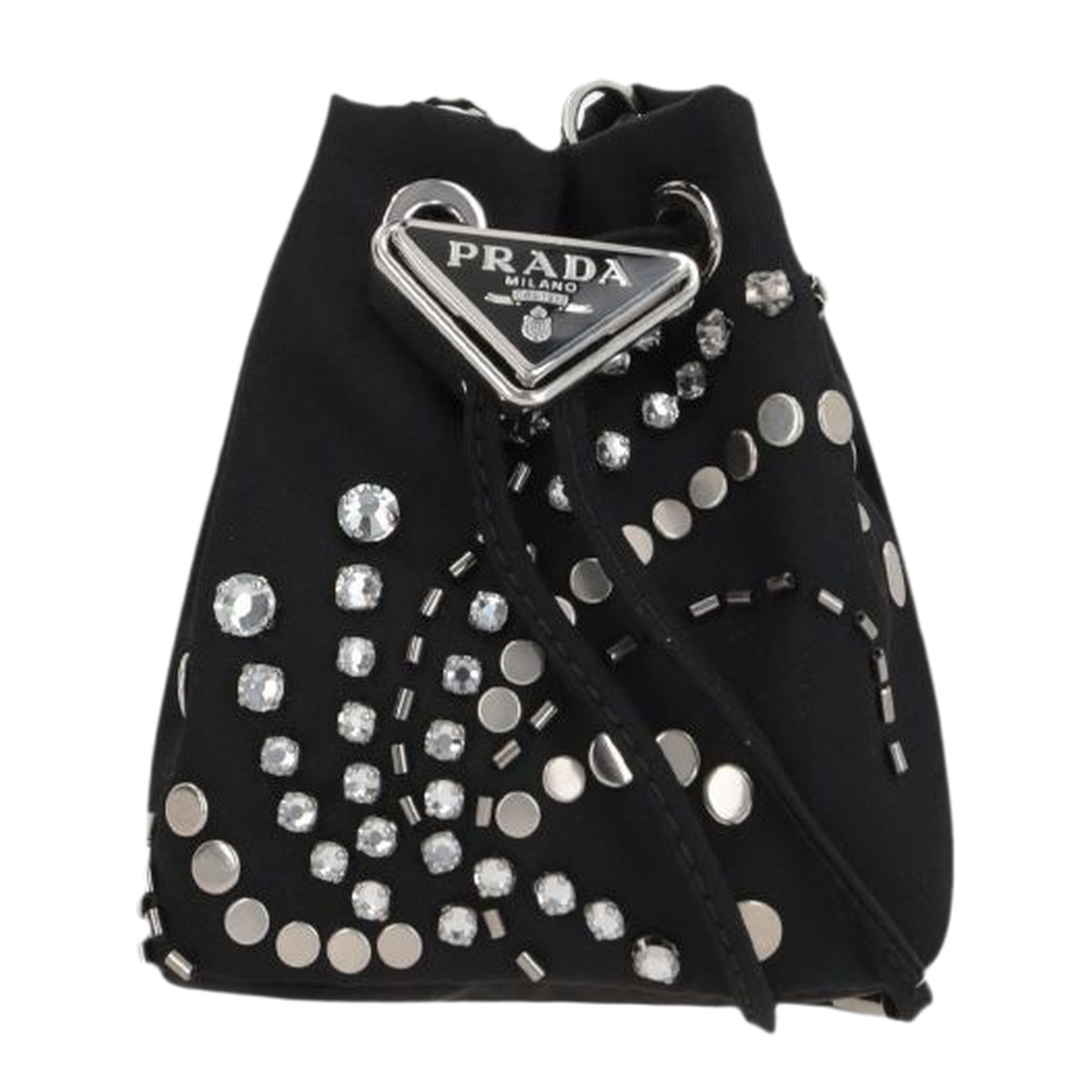 Logo-Appliqué Studded Bucket Bag