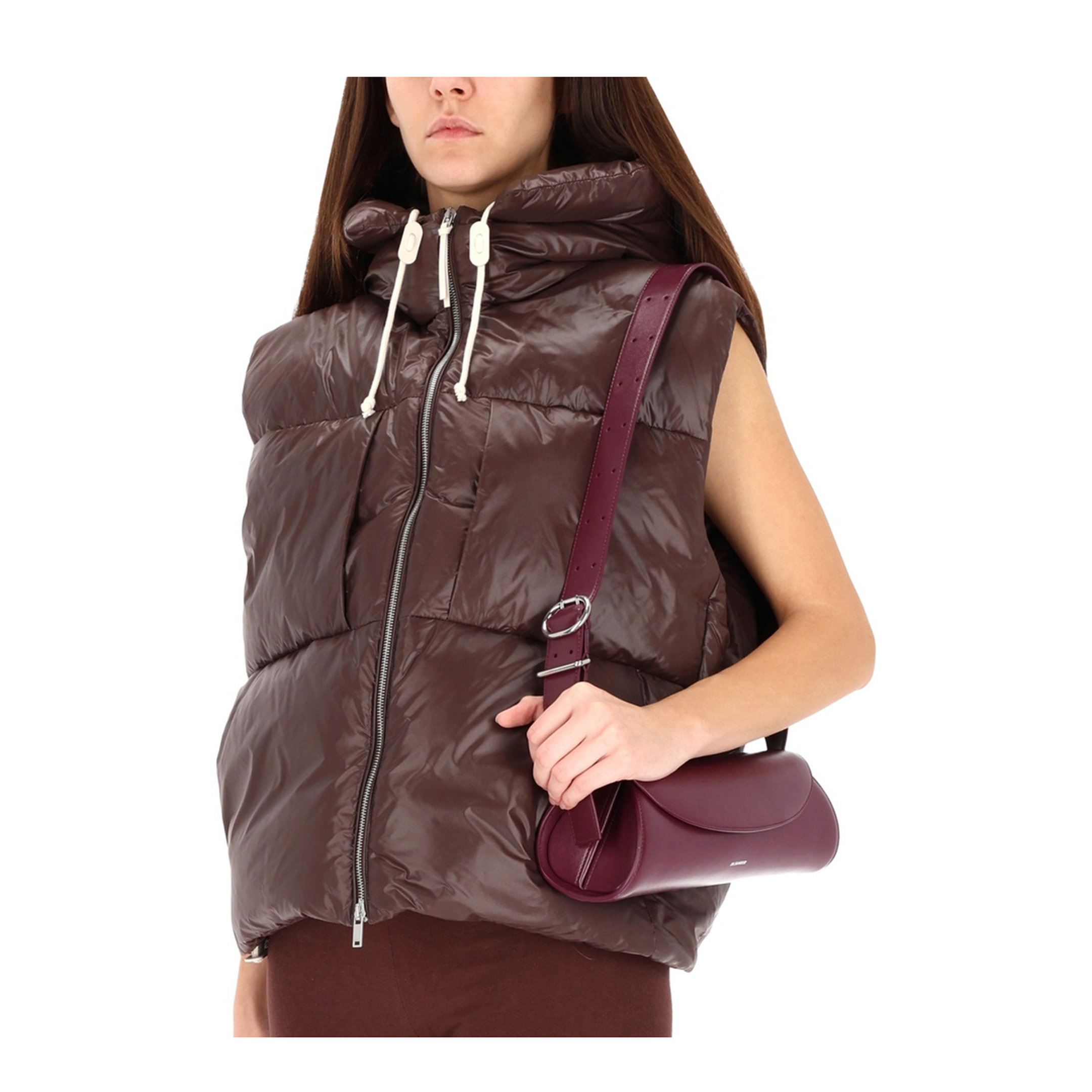 Chocolate Nylon Down Jacket