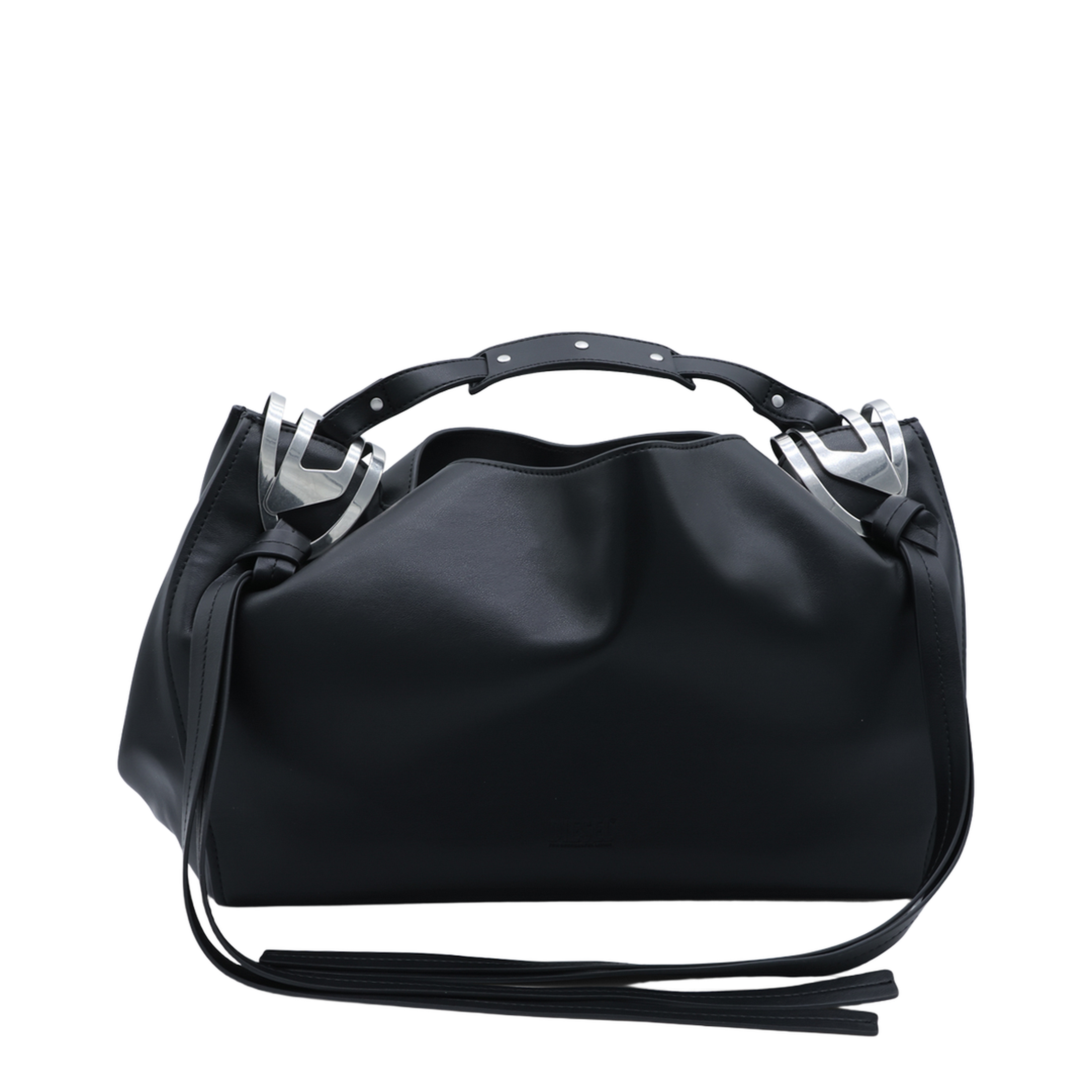Knot-D Medium Polyurethane Top-Handle Bag - Black