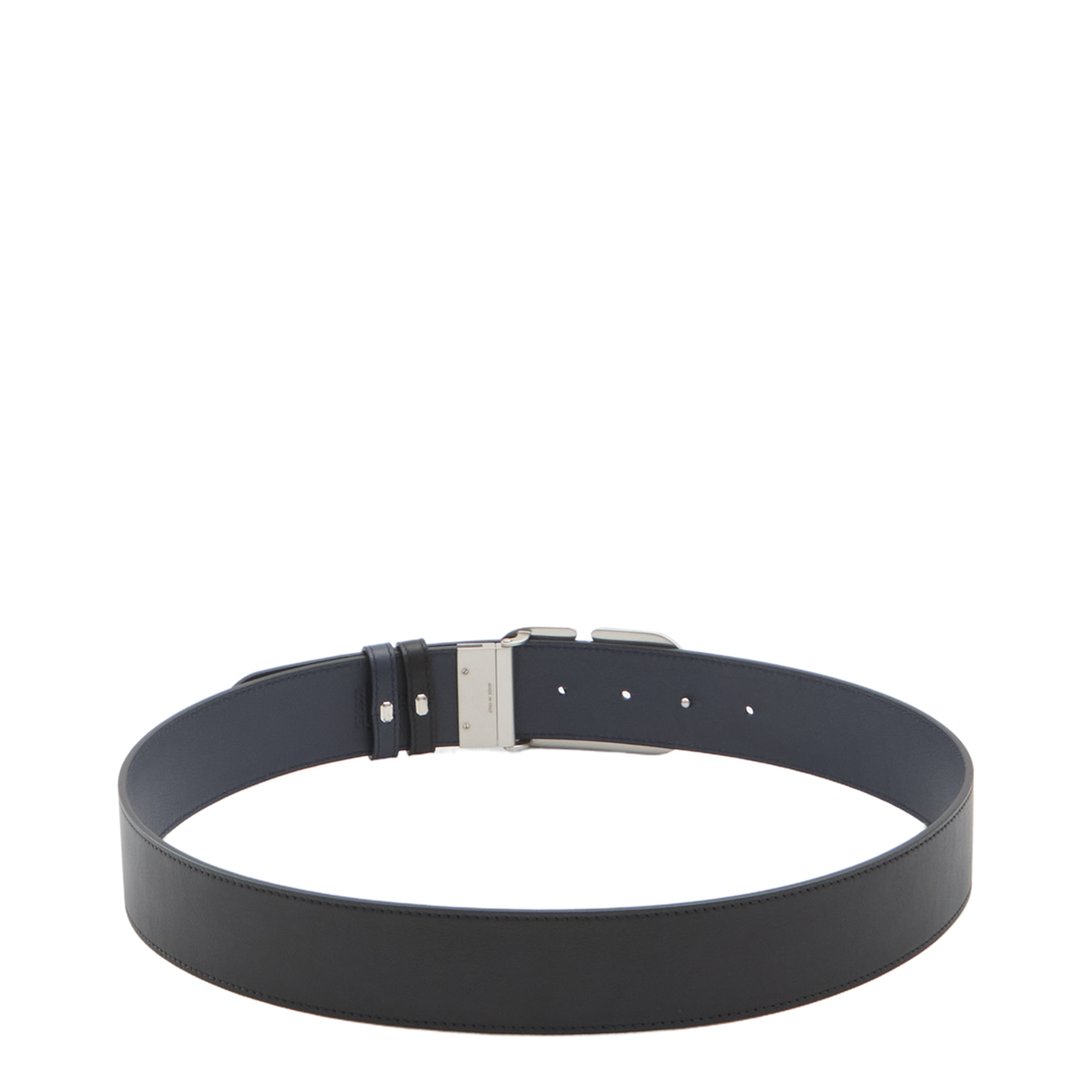 Black Belt with VLogo Buckle in Leather