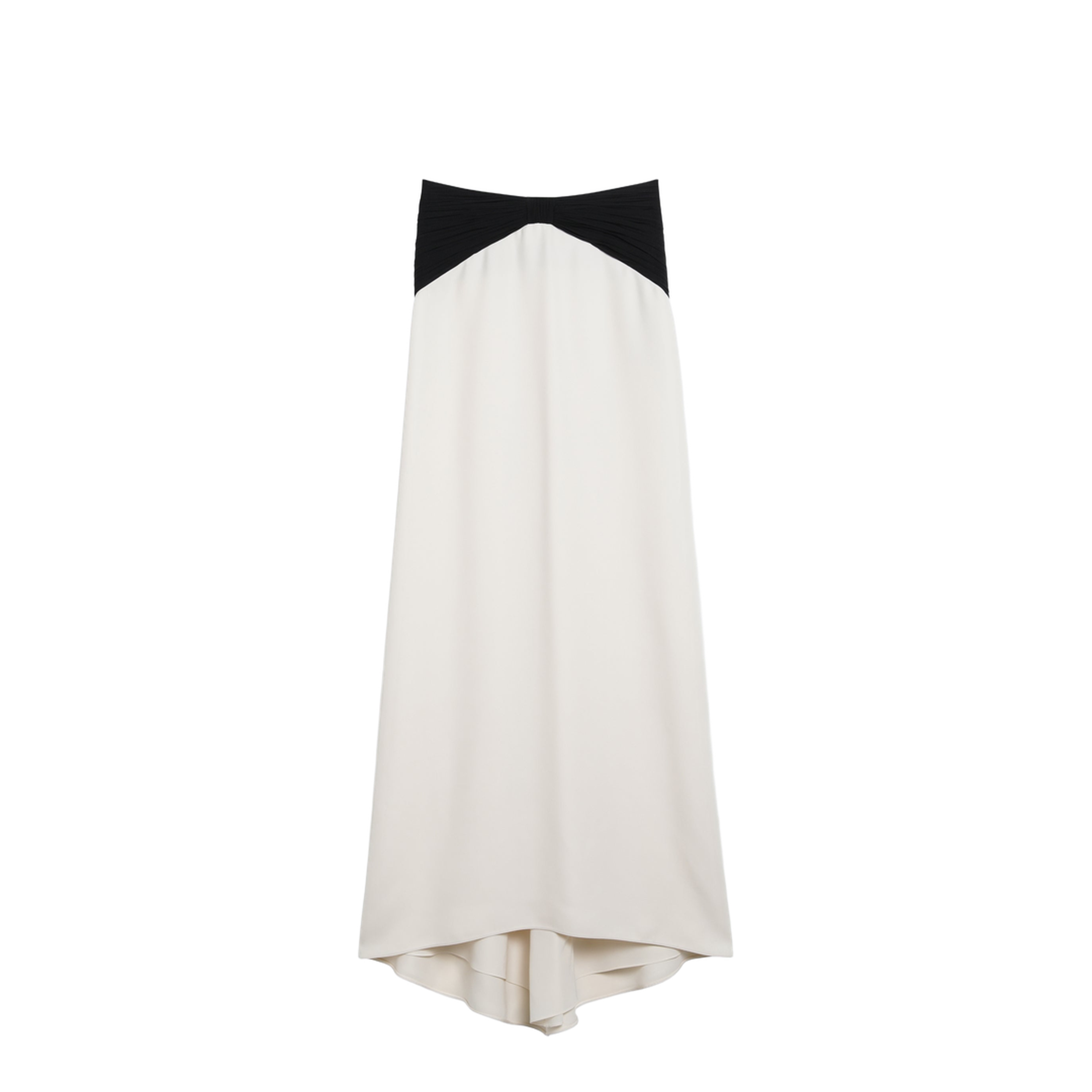 Long Silk Skirt in Vanilla/Black
