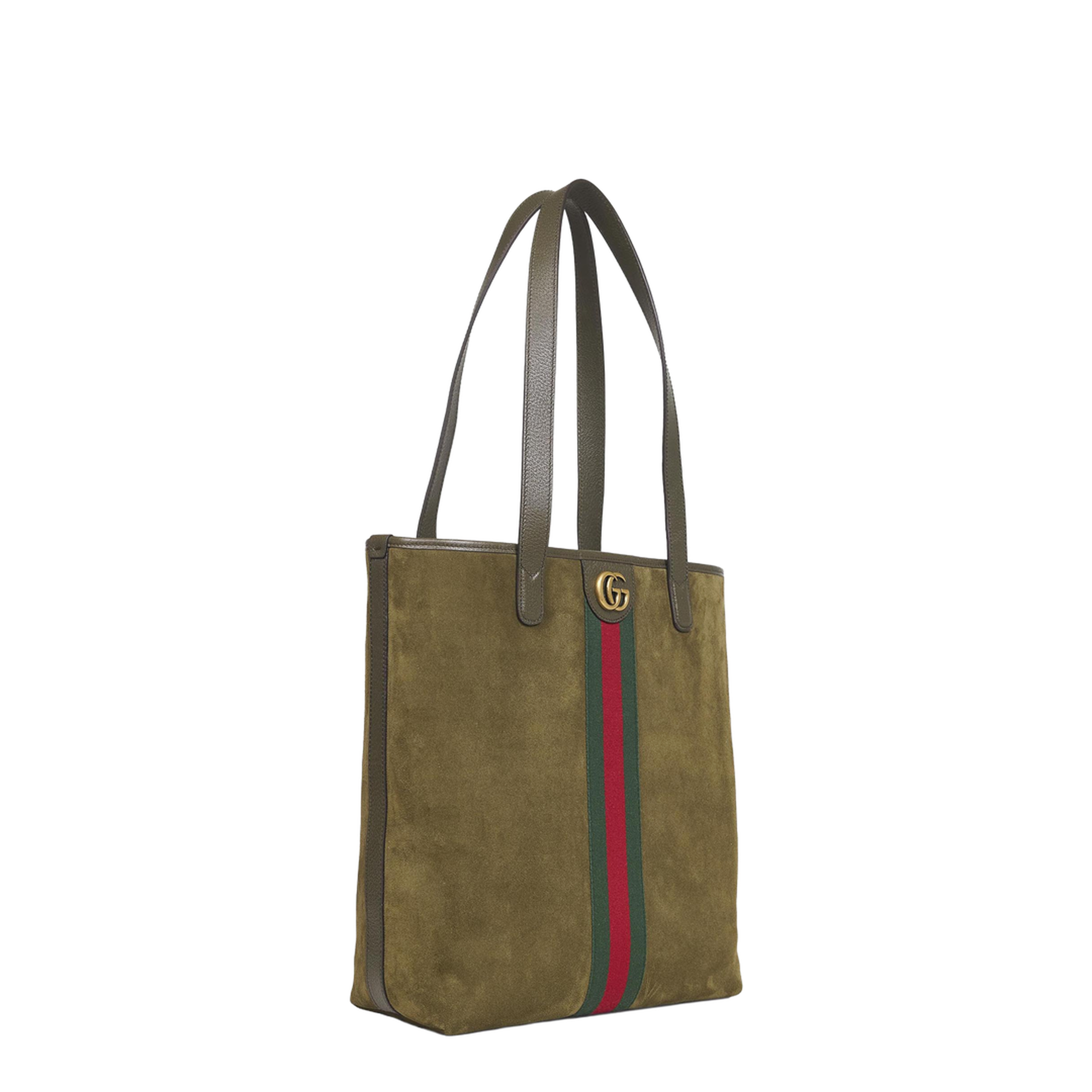 Ophidia Medium Suede Tote Bag - Dark Green