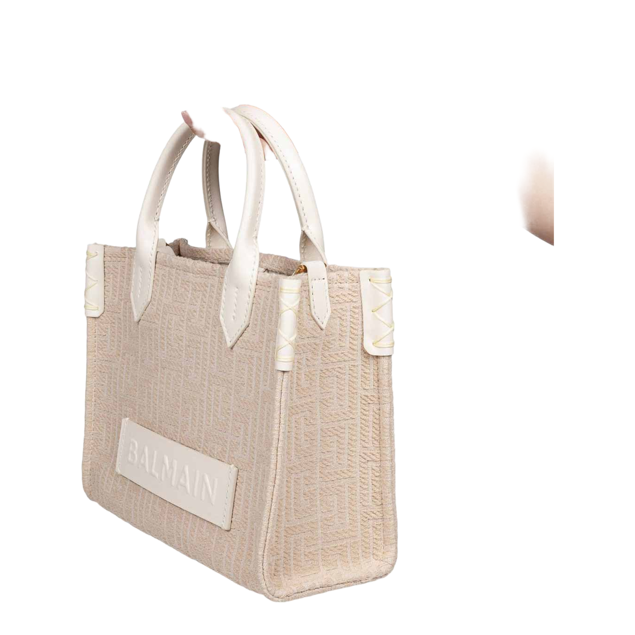 B-Army Small Monogrammed Canvas and Leather Tote Bag