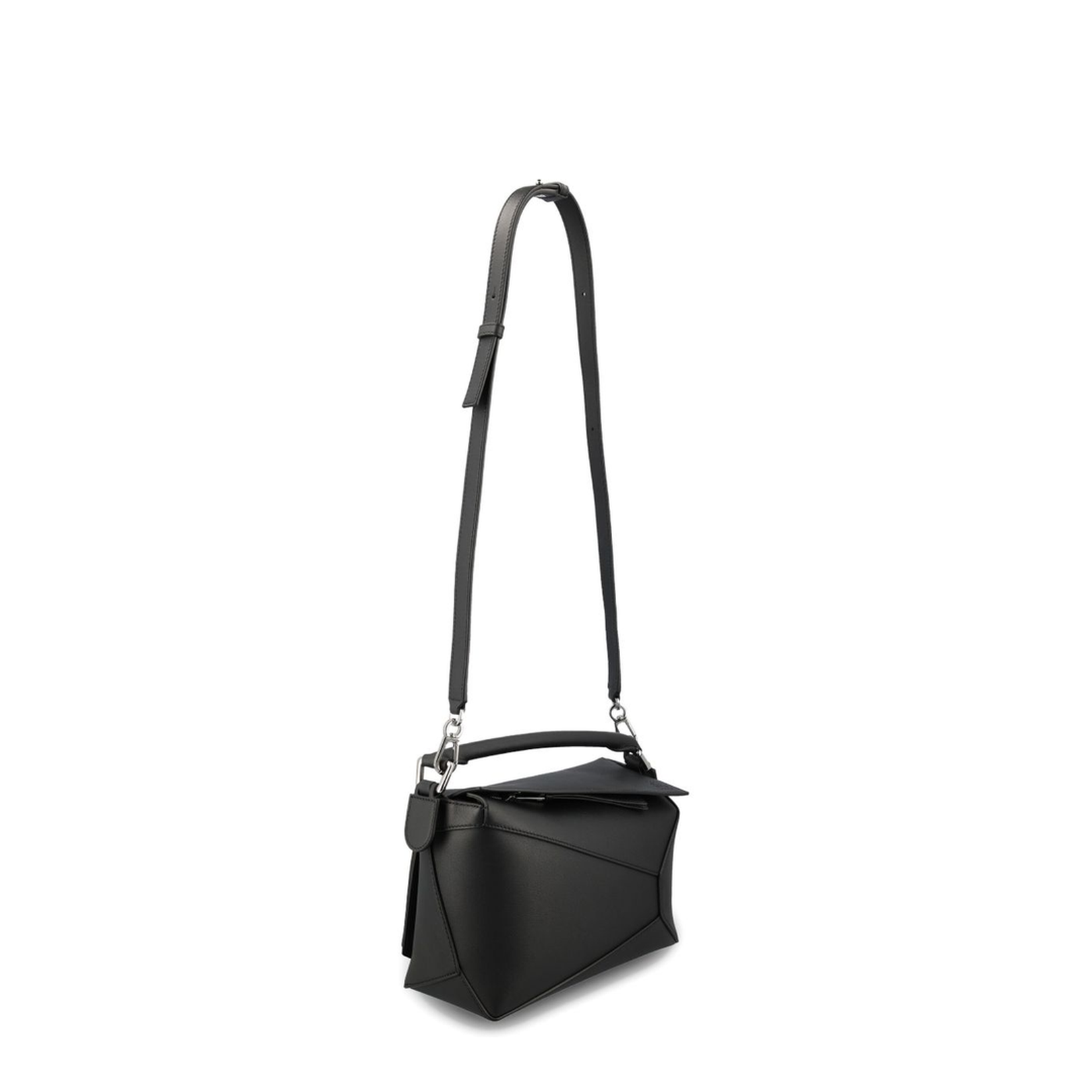Small Puzzle Edge Bag in Soft Grained Calfskin Black