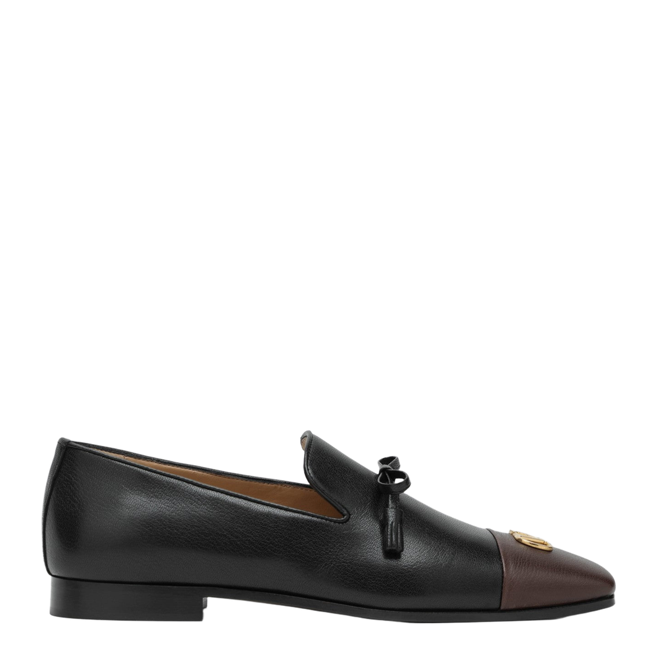 Black Goatskin Slip-On Loafers