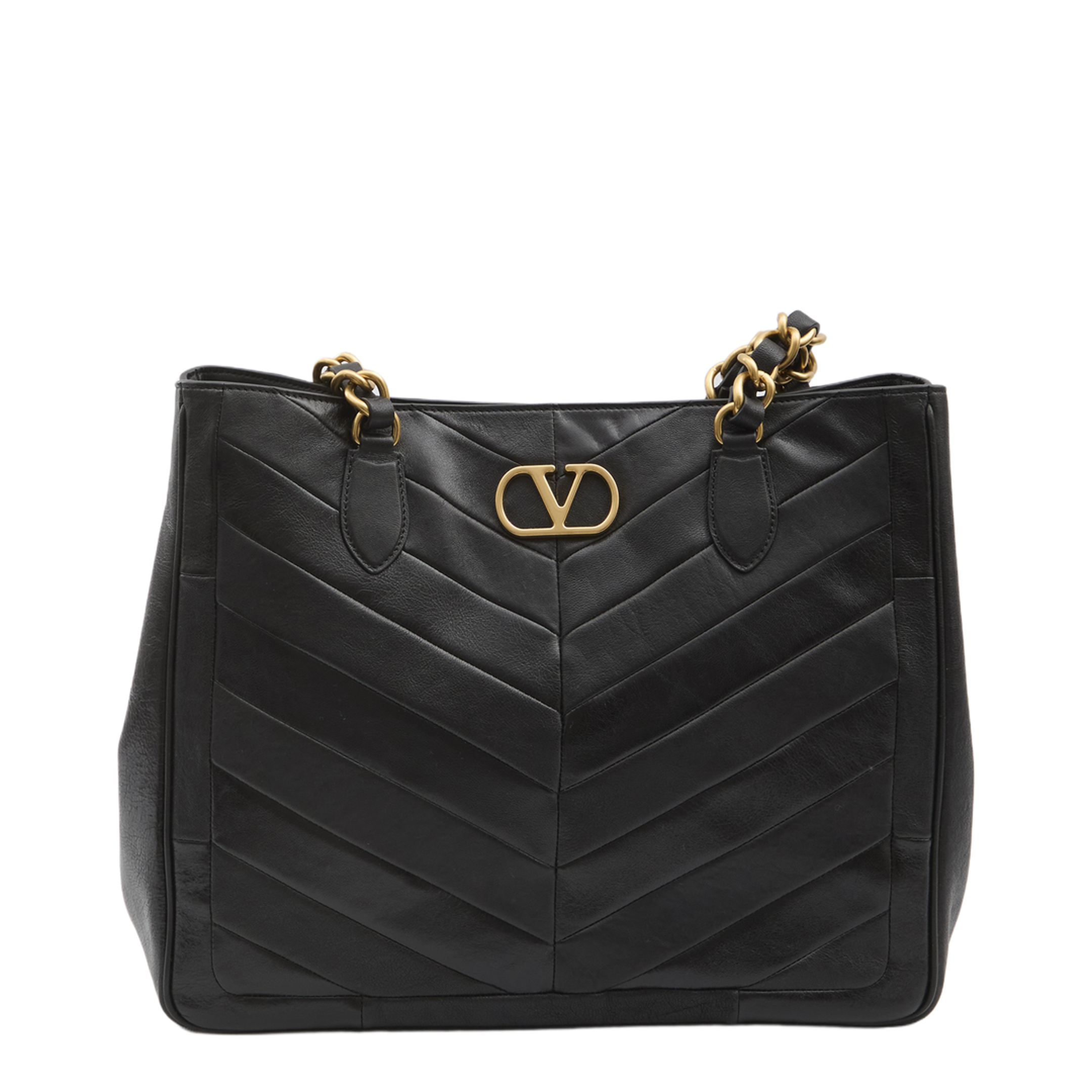 Laseine Medium Nappa Leather Shopping Bag - Black