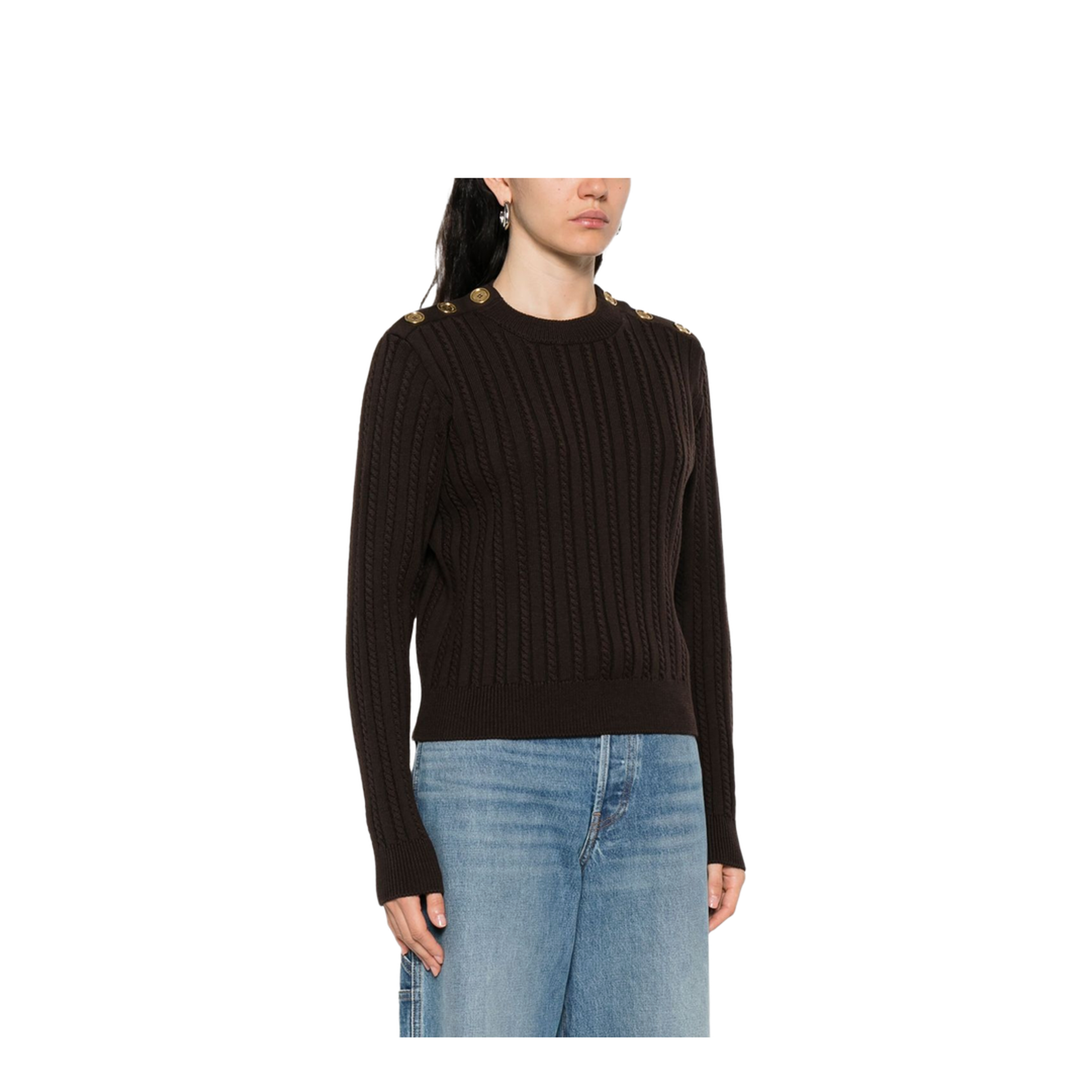 Coffee Brown Crew Neck Long Sleeve Sweater