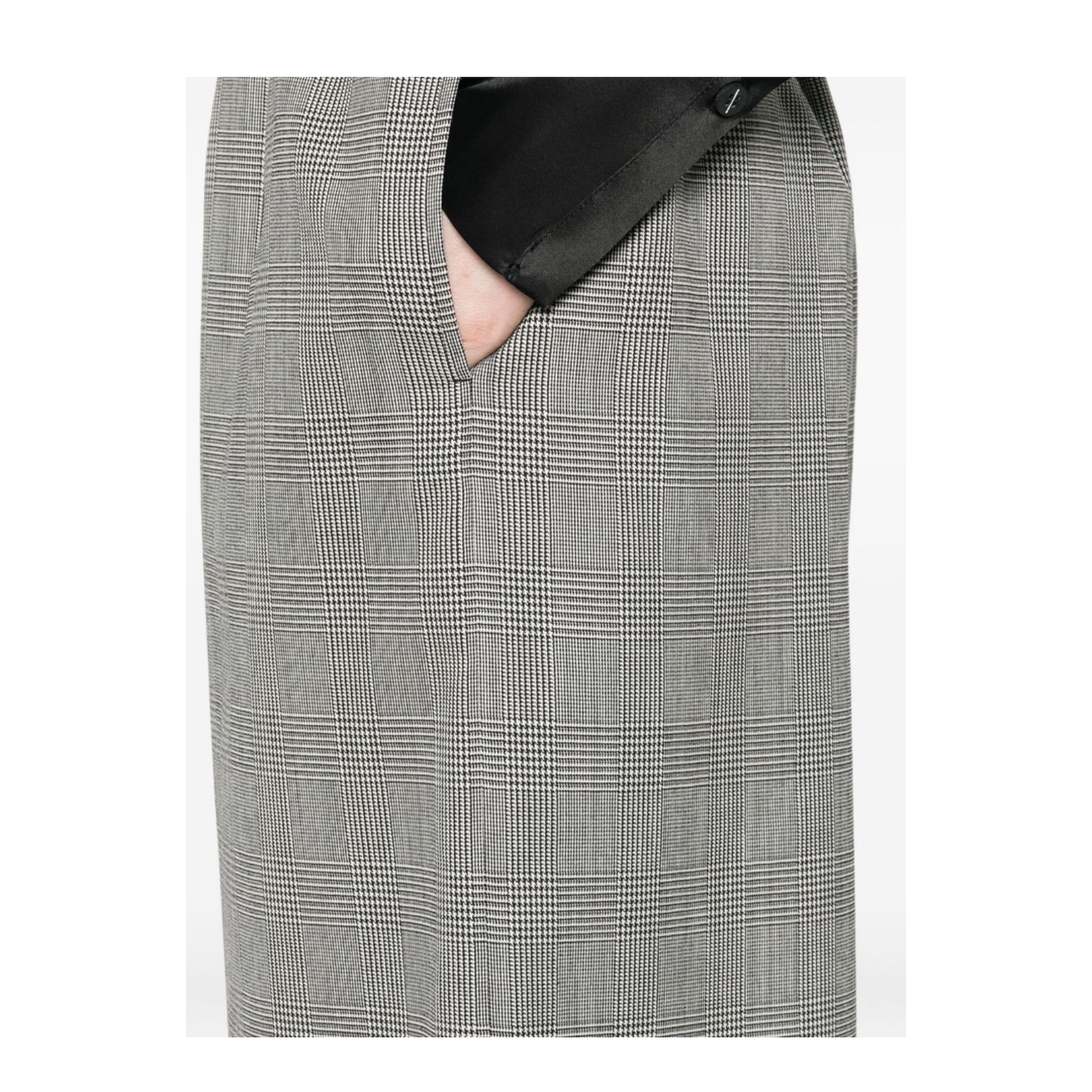 Beige Checked Pattern Trousers
