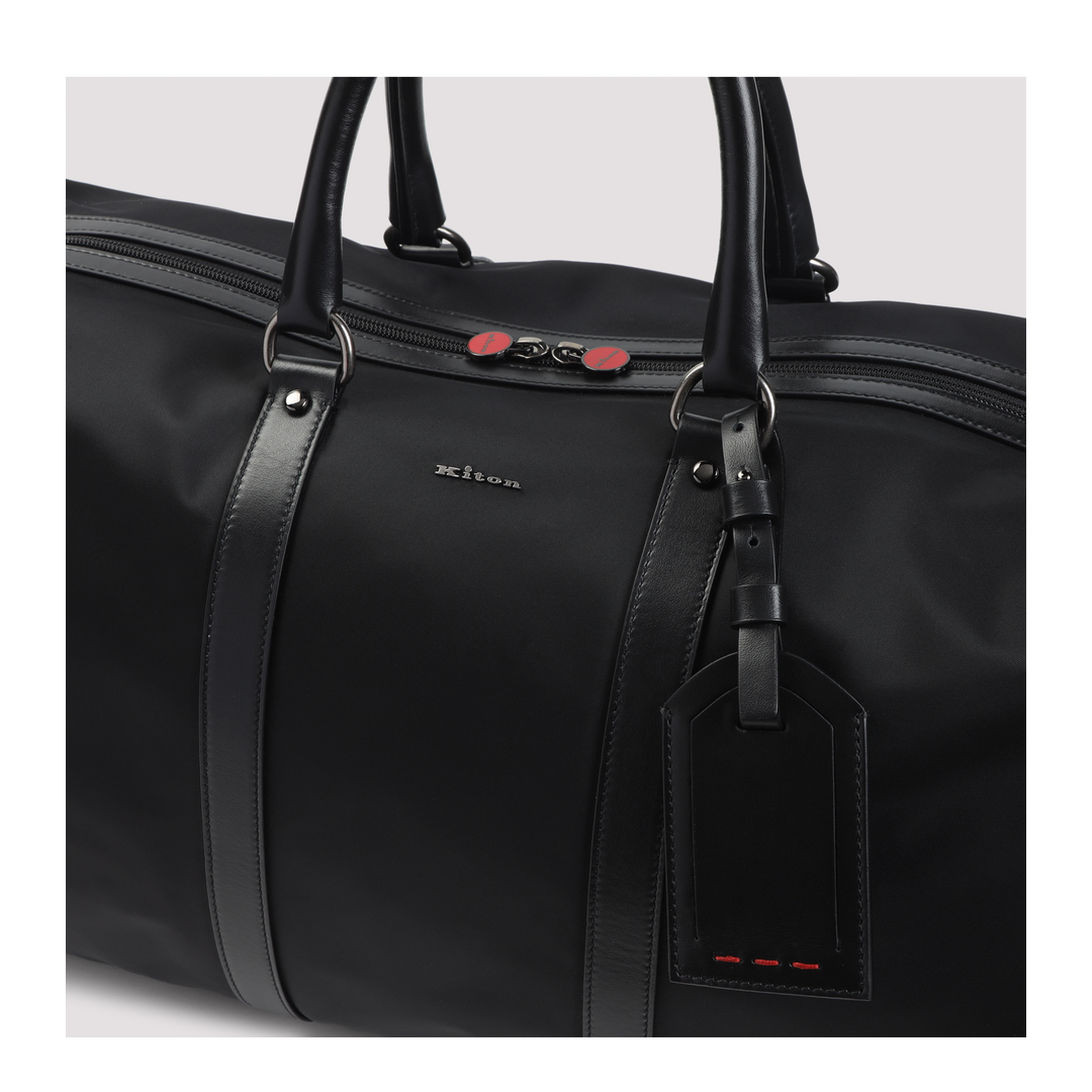 Nylon Bag Leather Black