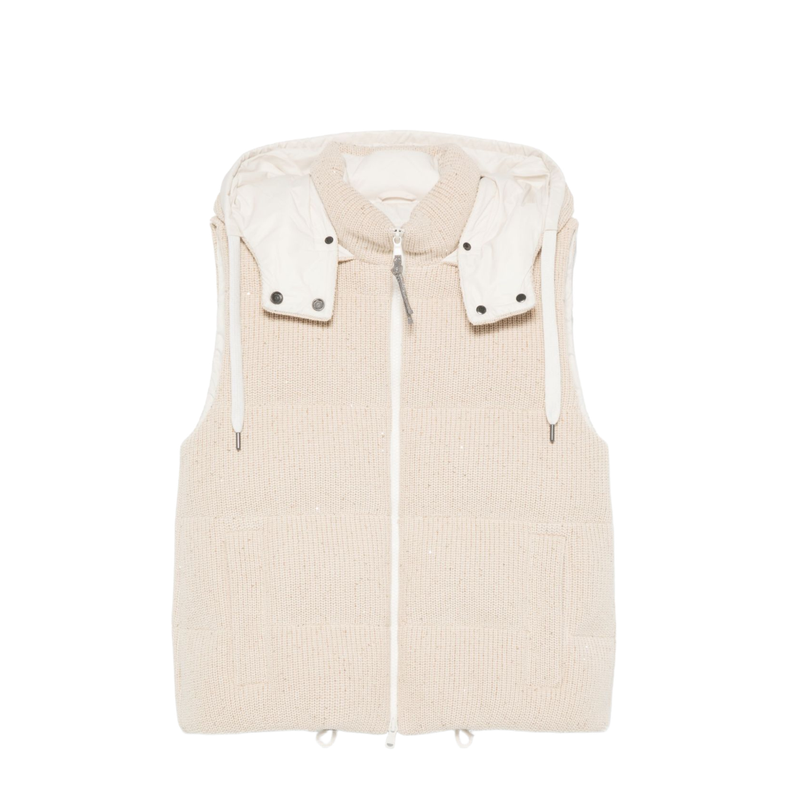 Dazzling Cotton Knit Sleeveless Down Jacket