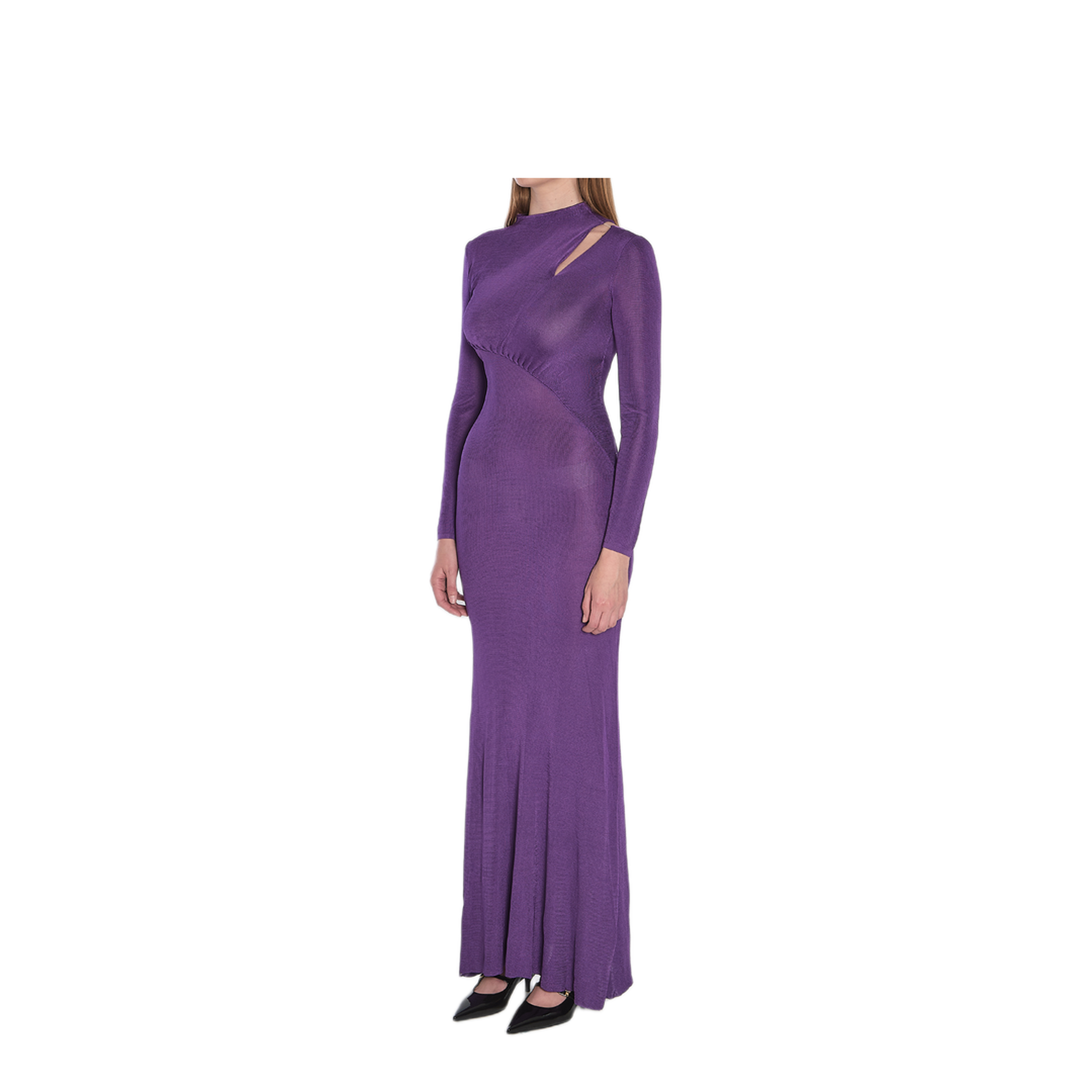 MAYFEYR - Self Portrait - Long Dress With Cut Out - PF25086XPUPURPLE