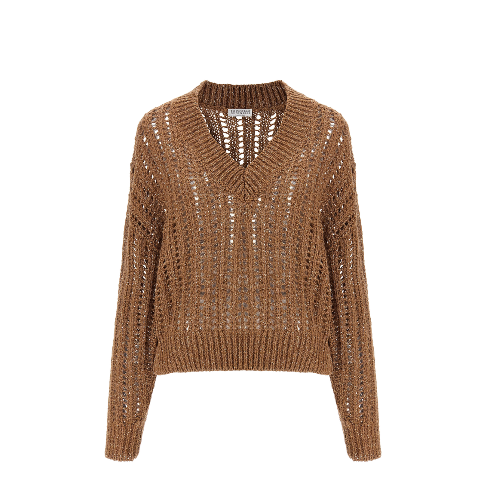 Silk and linen V-neck sweater