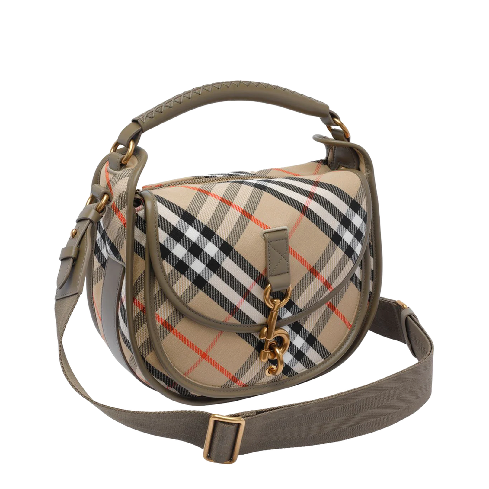 Beige B Clip Messenger Bag
