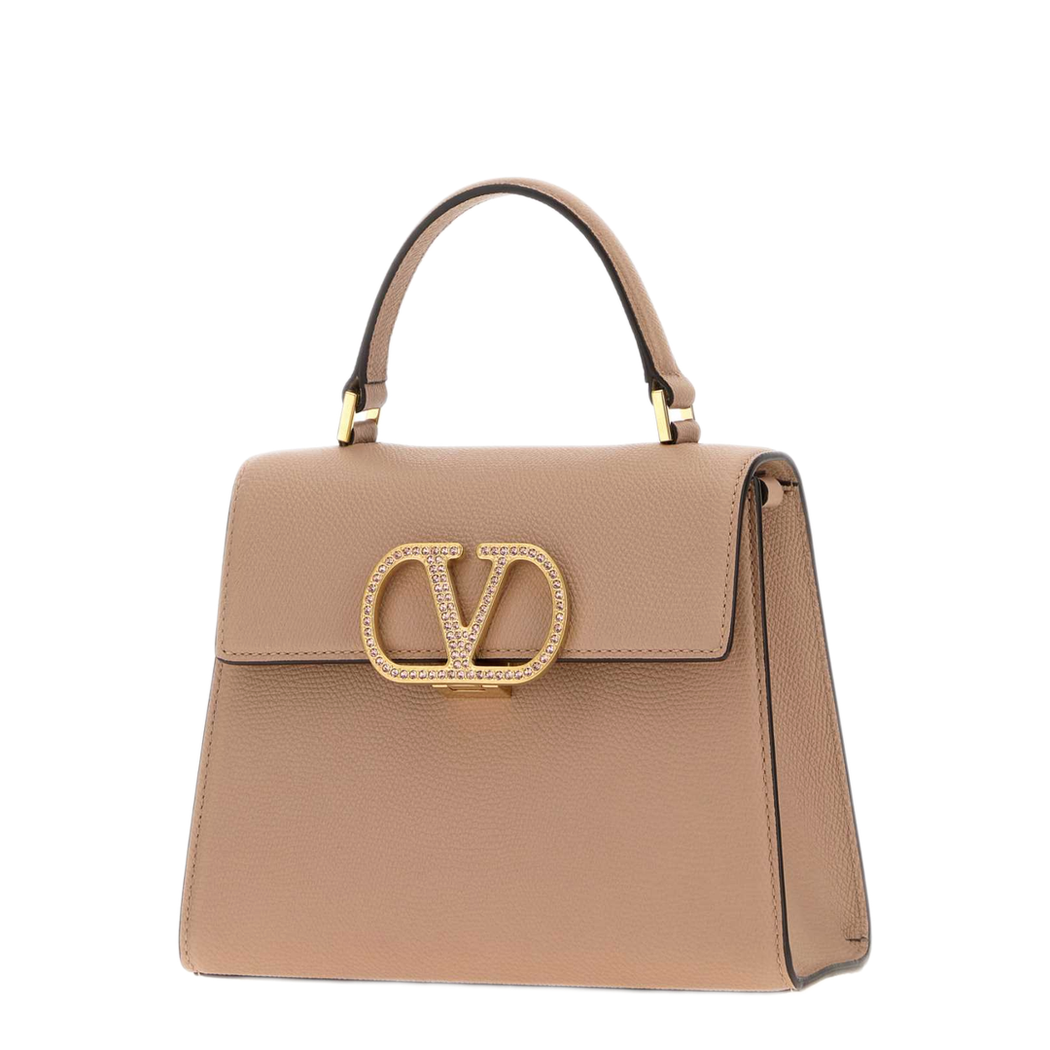MAYFEYR - Valentino - Powder Pink Leather Small V-Sling Handbag - 9W2B0T85SITKFJ
