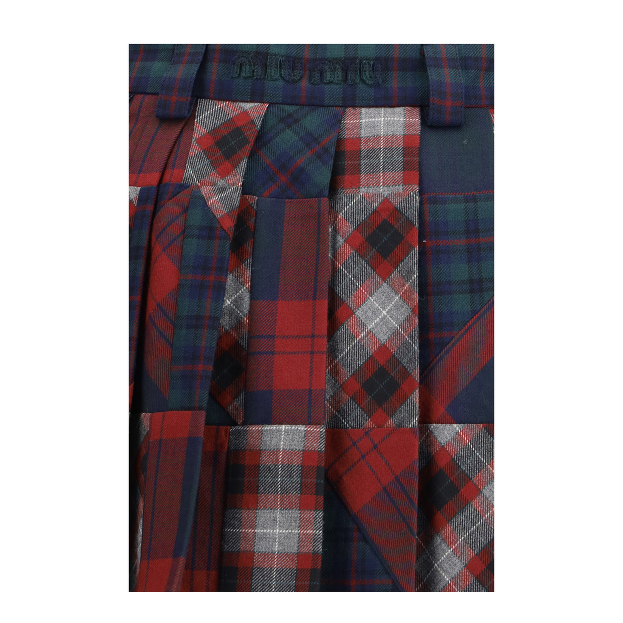 MAYFEYR - Miu Miu - Pleated Patchwork Tartan Mini Skirt - MG2598SOOO18JL