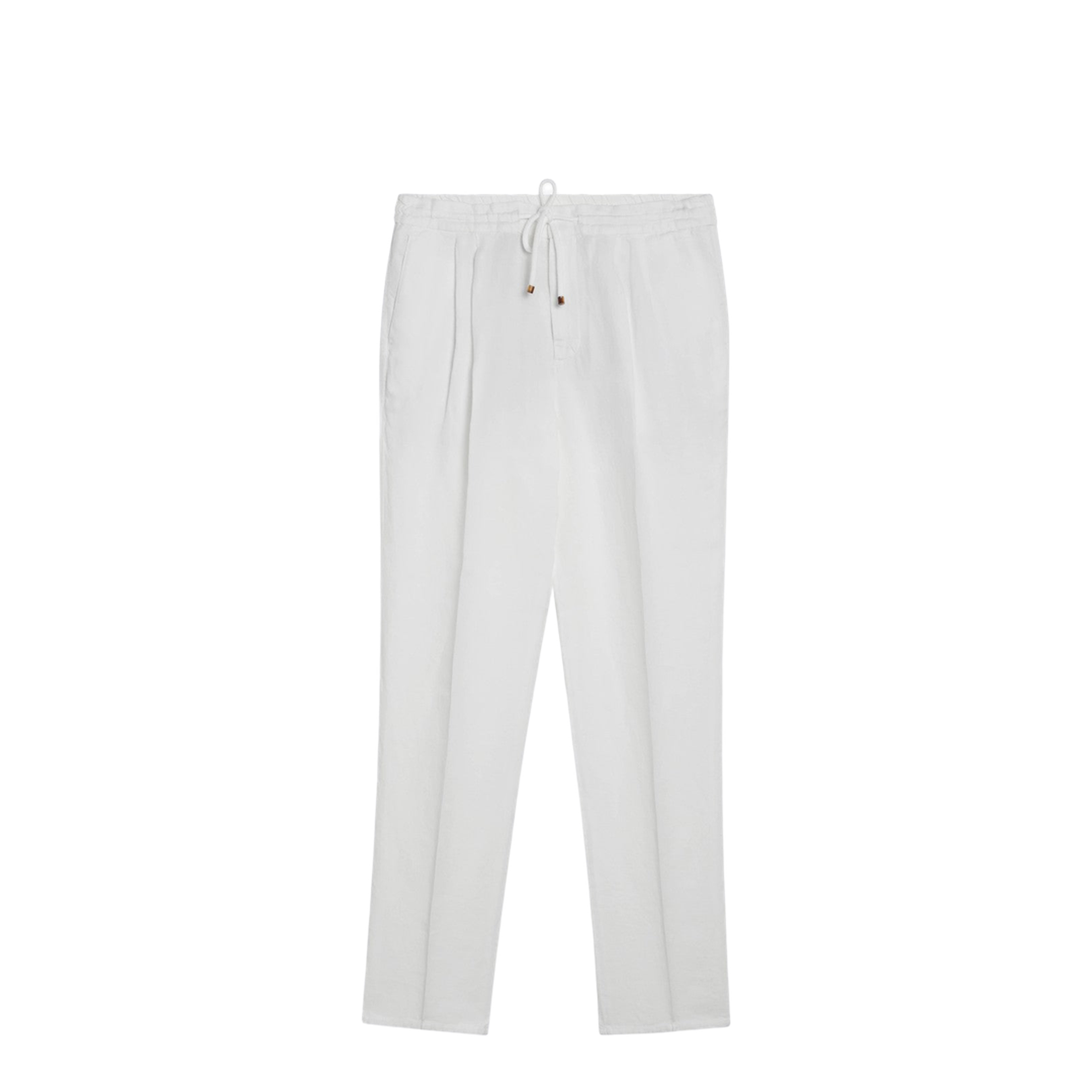 White Linen Drawstring Trousers