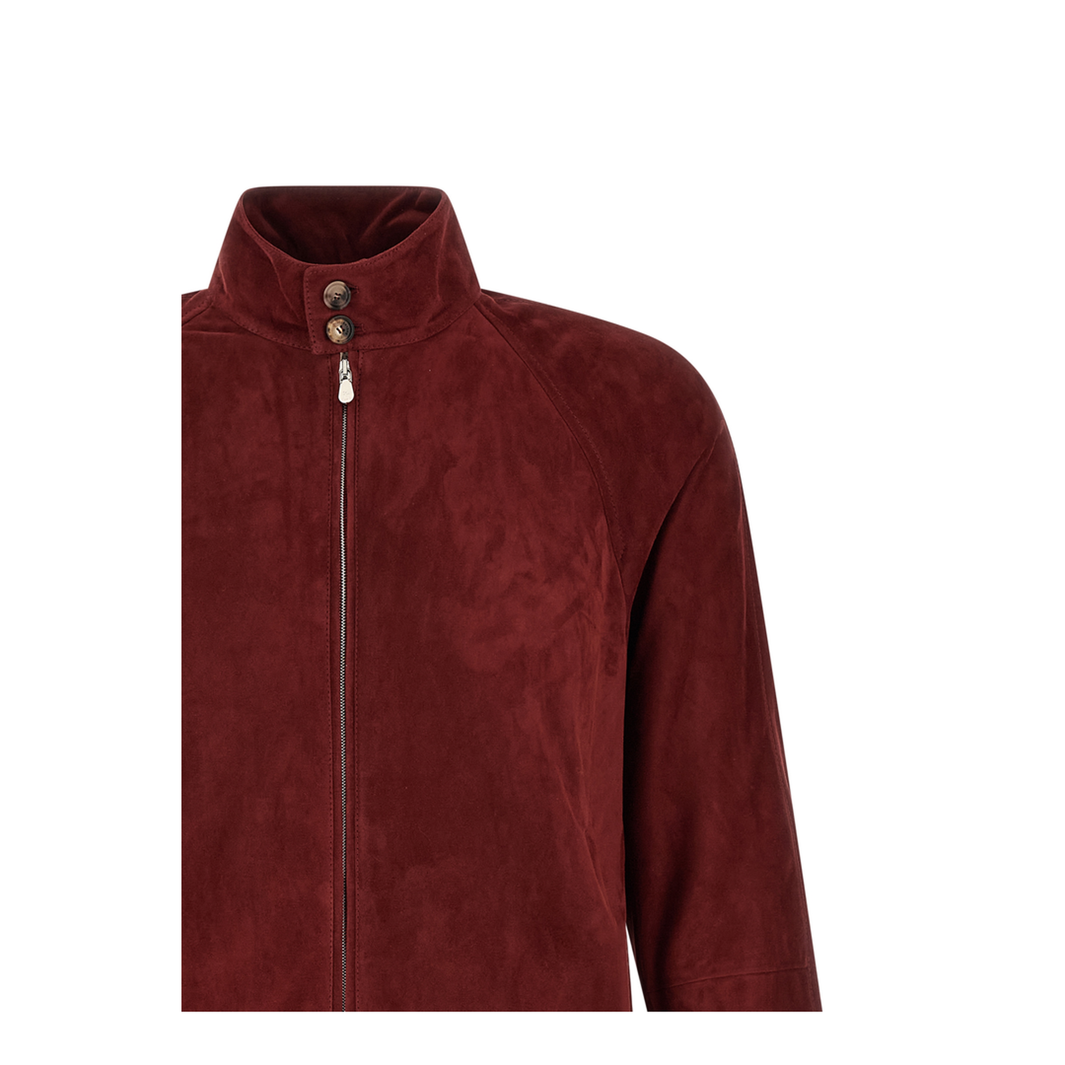 Stand-Collar Suede Jacket