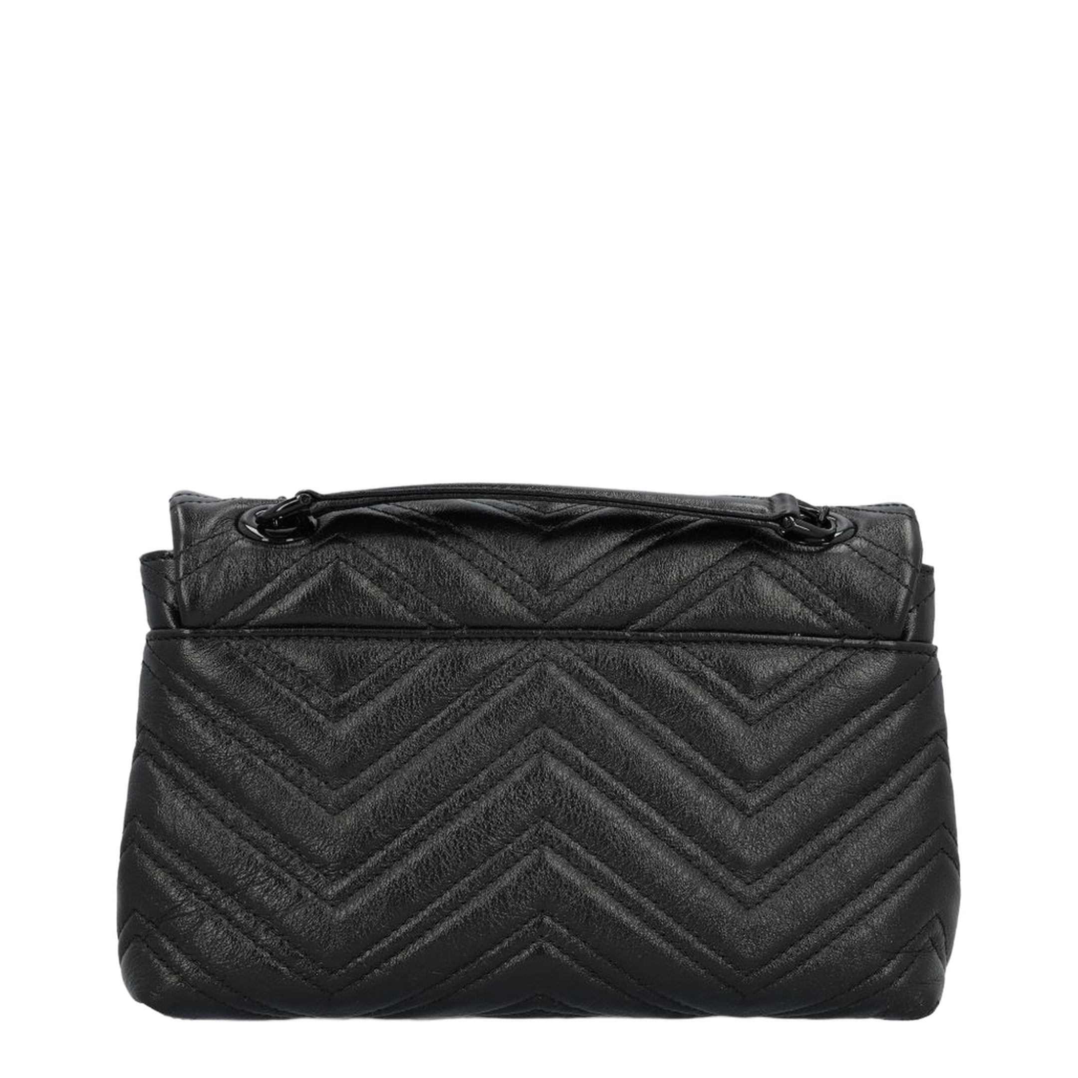 GG Marmont Small Matelassé Leather Shoulder Bag - Black