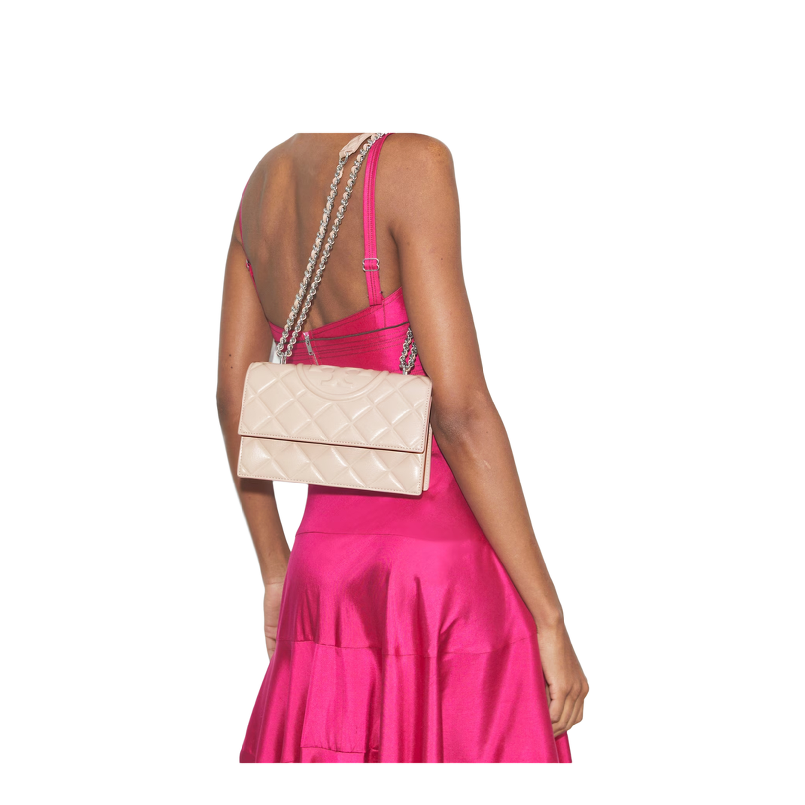 Fleming Small Pink Leather Crossbody Bag