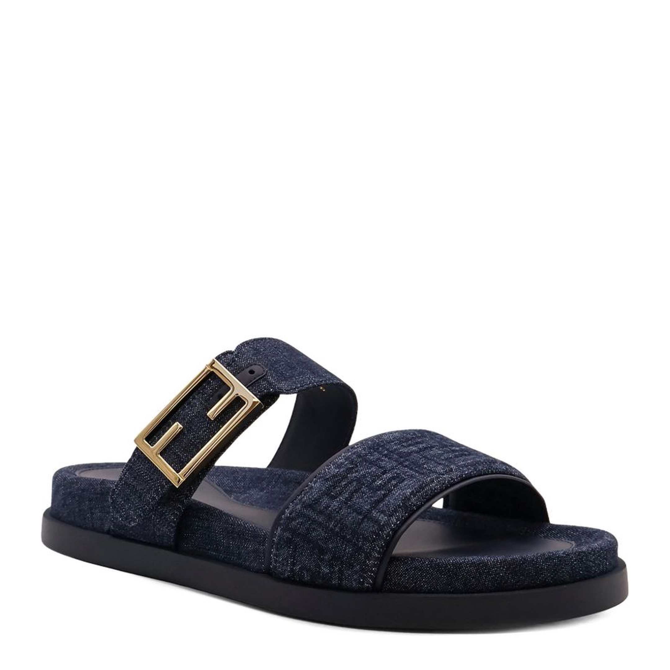 Dark Blue Denim Fabric Slides