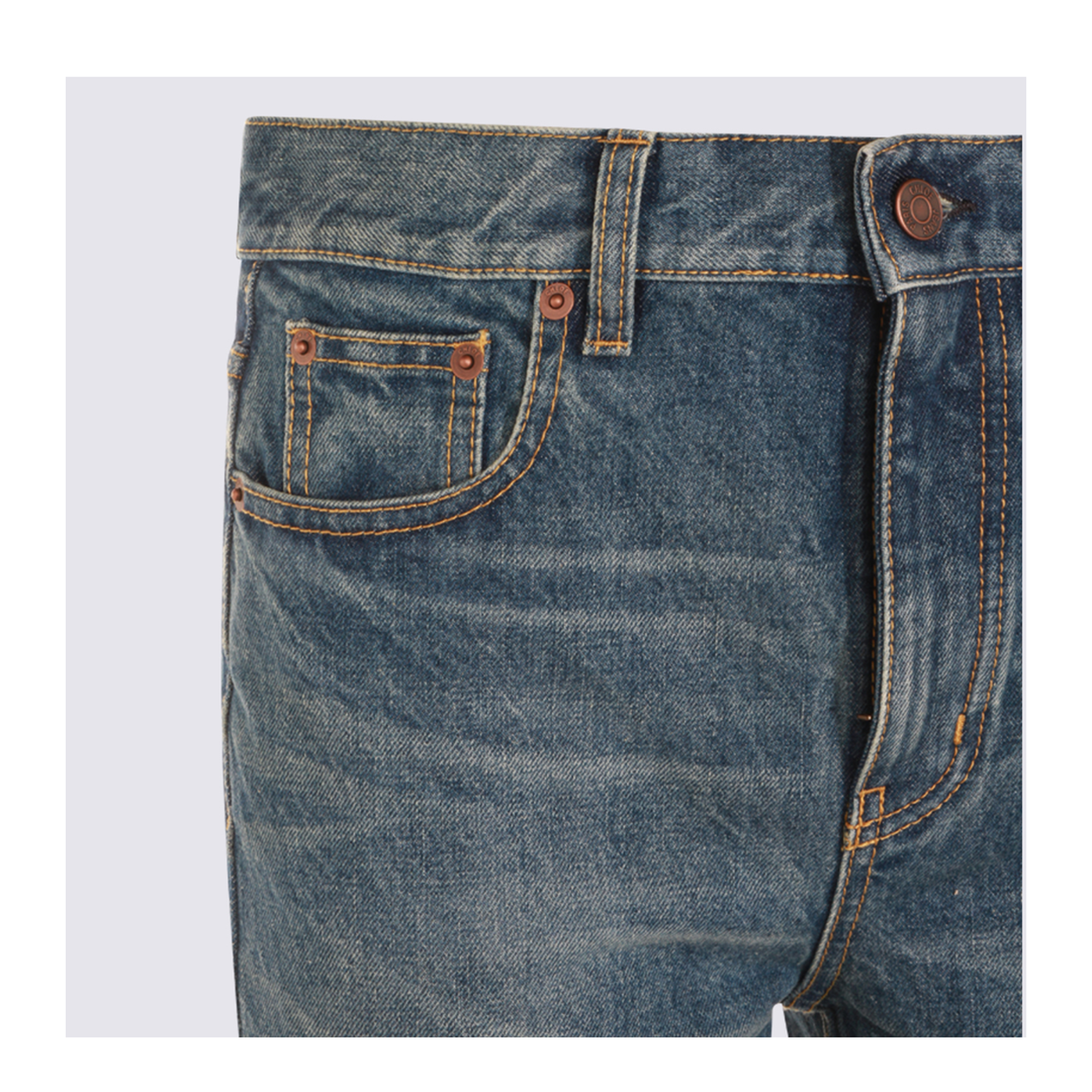 Straight-leg denim jeans