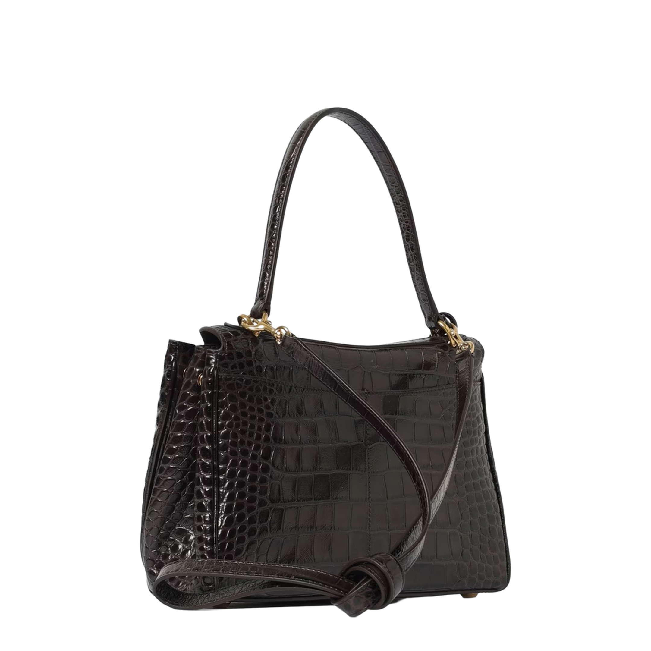 Rodeo Shoulder Bag In Crocodile-print Leather