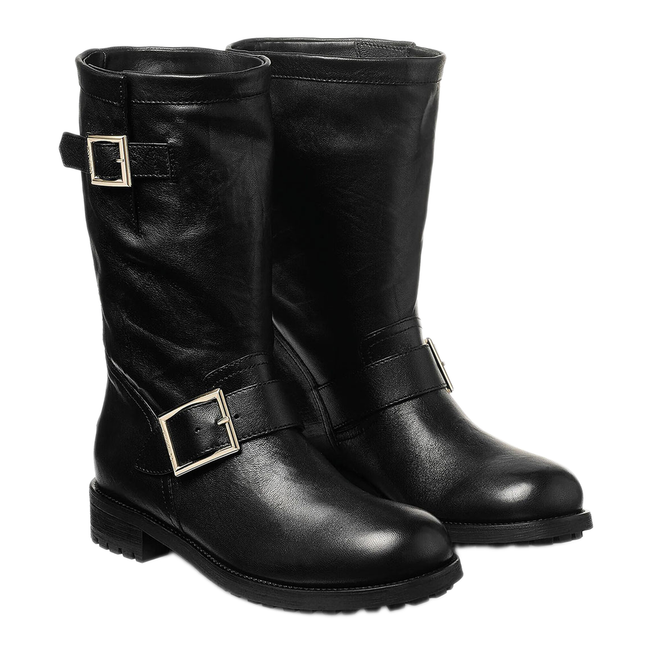 MAYFEYR - Jimmy Choo - Biker Mid Leather Ankle Boots - BIKERMIDBKL