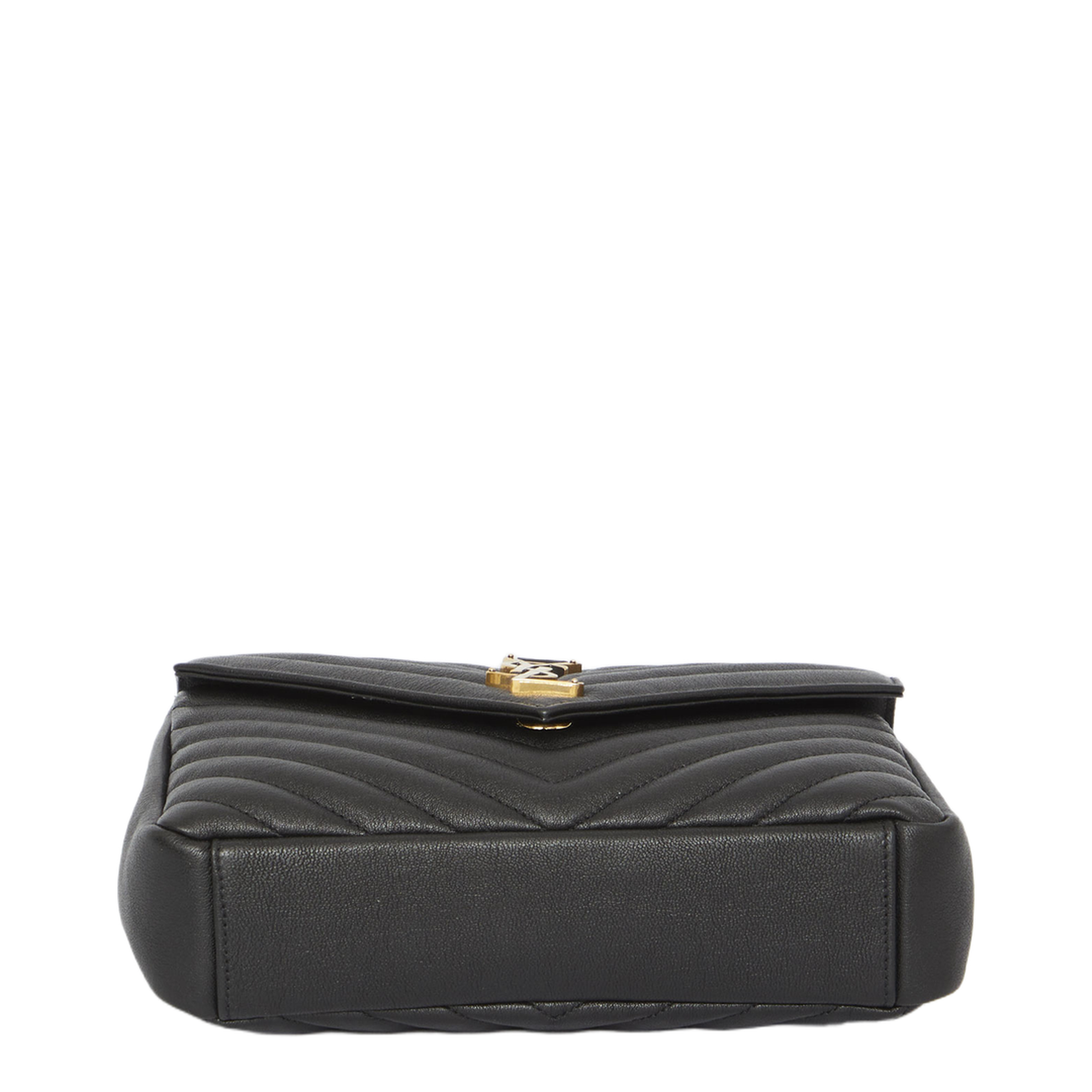 College Medium Quilted Leather Shoulder Bag - Nero