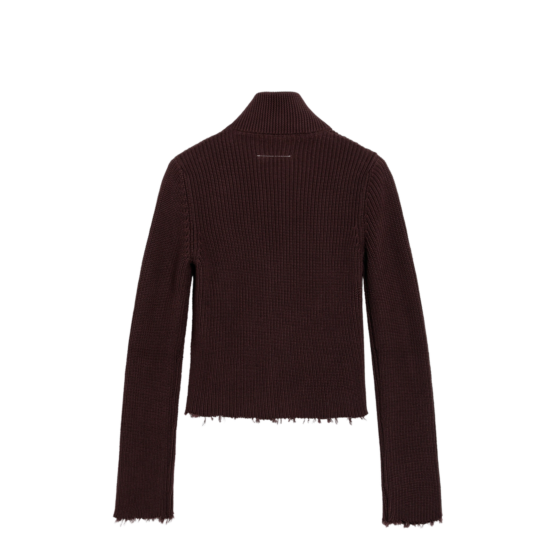 MAYFEYR - Mm6 Maison Margiela - Chocolate Rib-Knit Zip Cardigan - S52AM0309M13039144