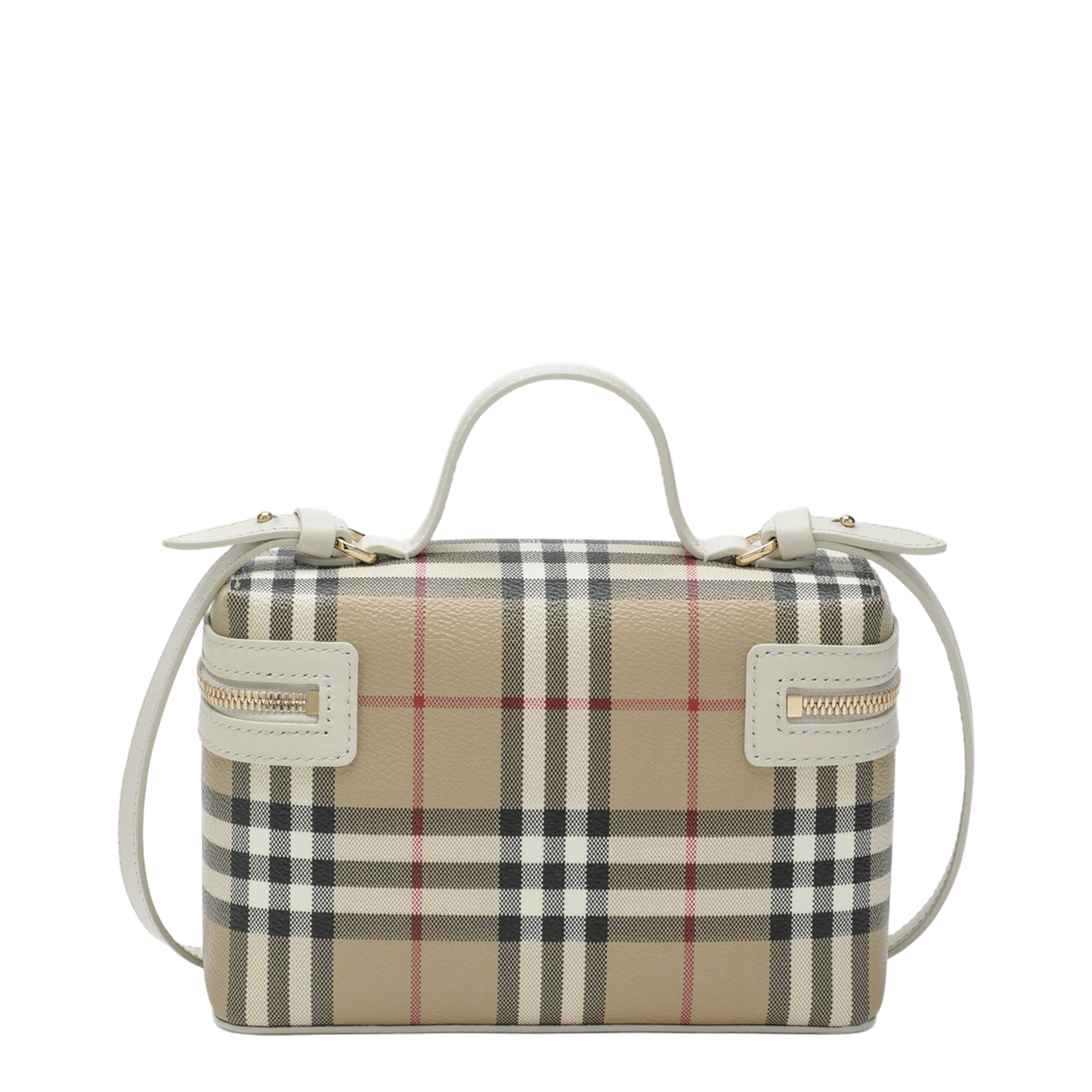MAYFEYR - Burberry - Vanity Check Vanity Bag In Cotton Blend Beige - 8125135154367B7348